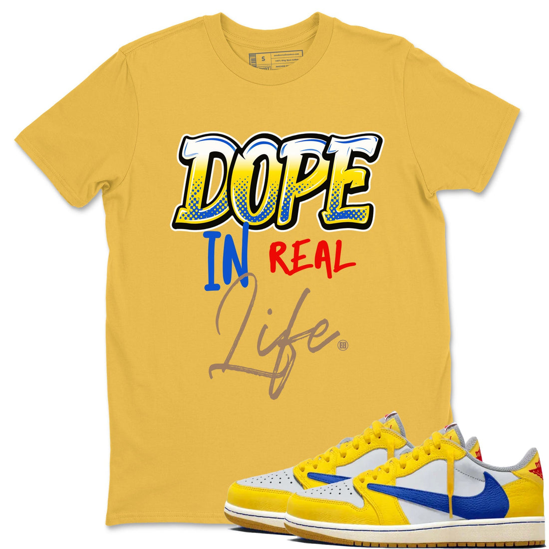 Dope In Real Life Sneaker Tees - Air Jordan 1 Travis Scott Canary