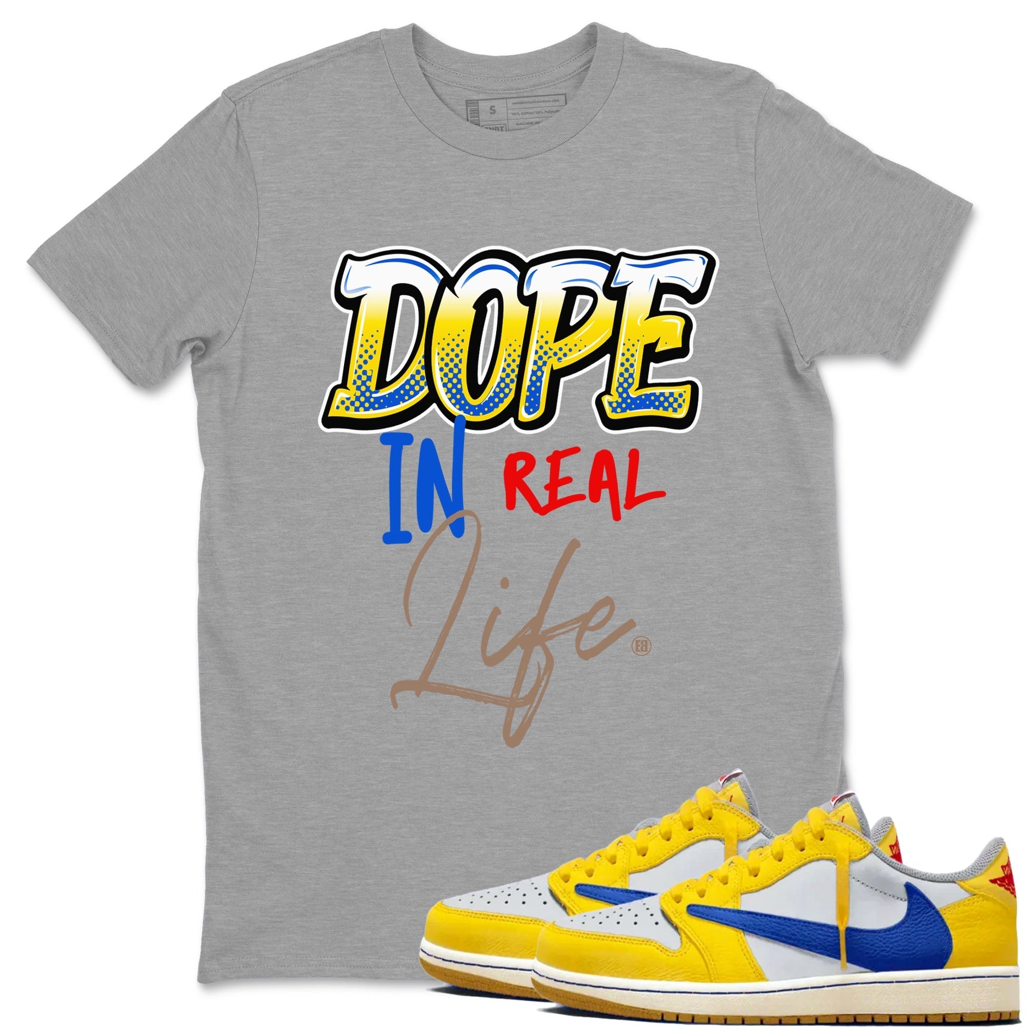 Dope In Real Life Sneaker Tees - Air Jordan 1 Travis Scott Canary