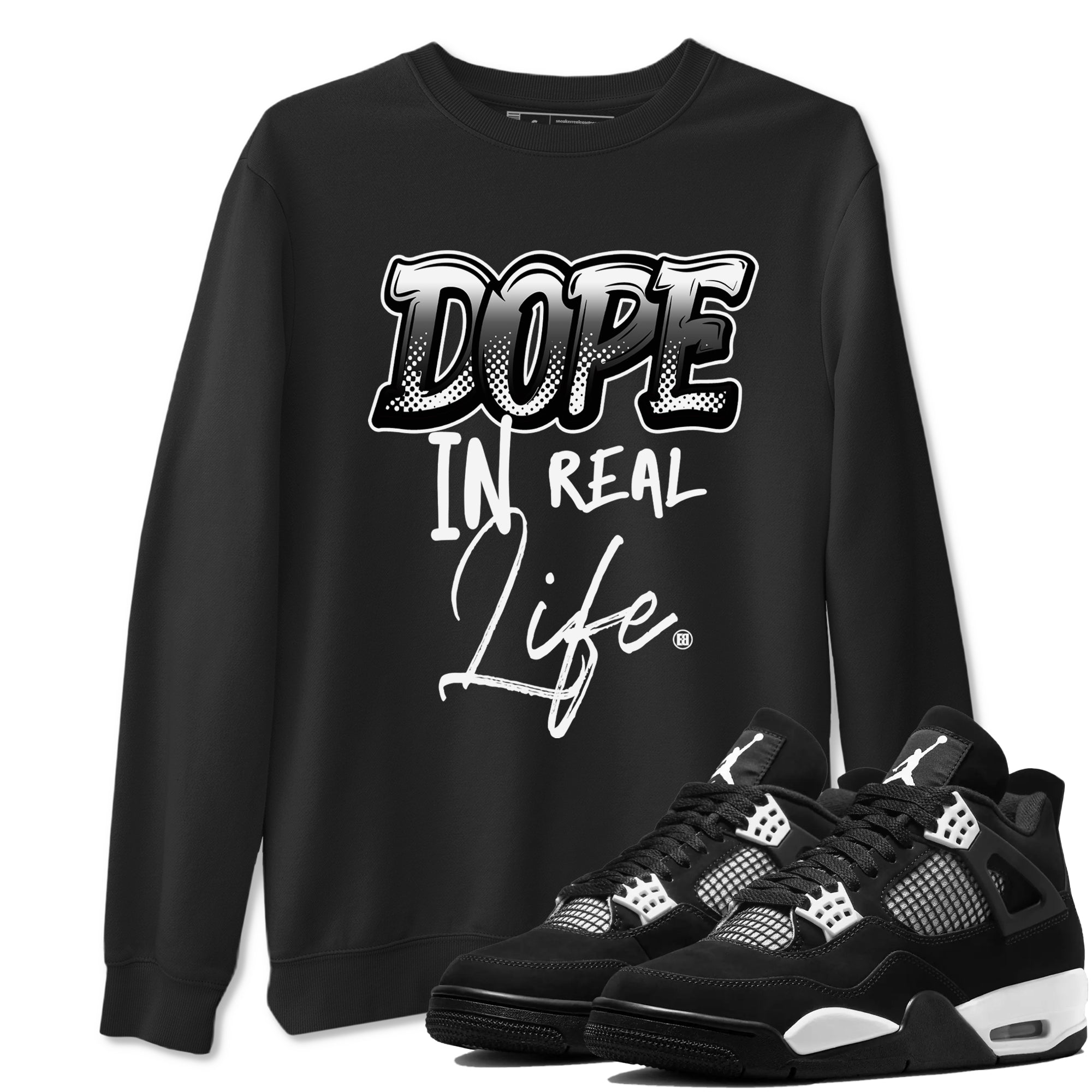 Dope In Real Life Sneaker Tees - Air Jordan 4 White Thunder