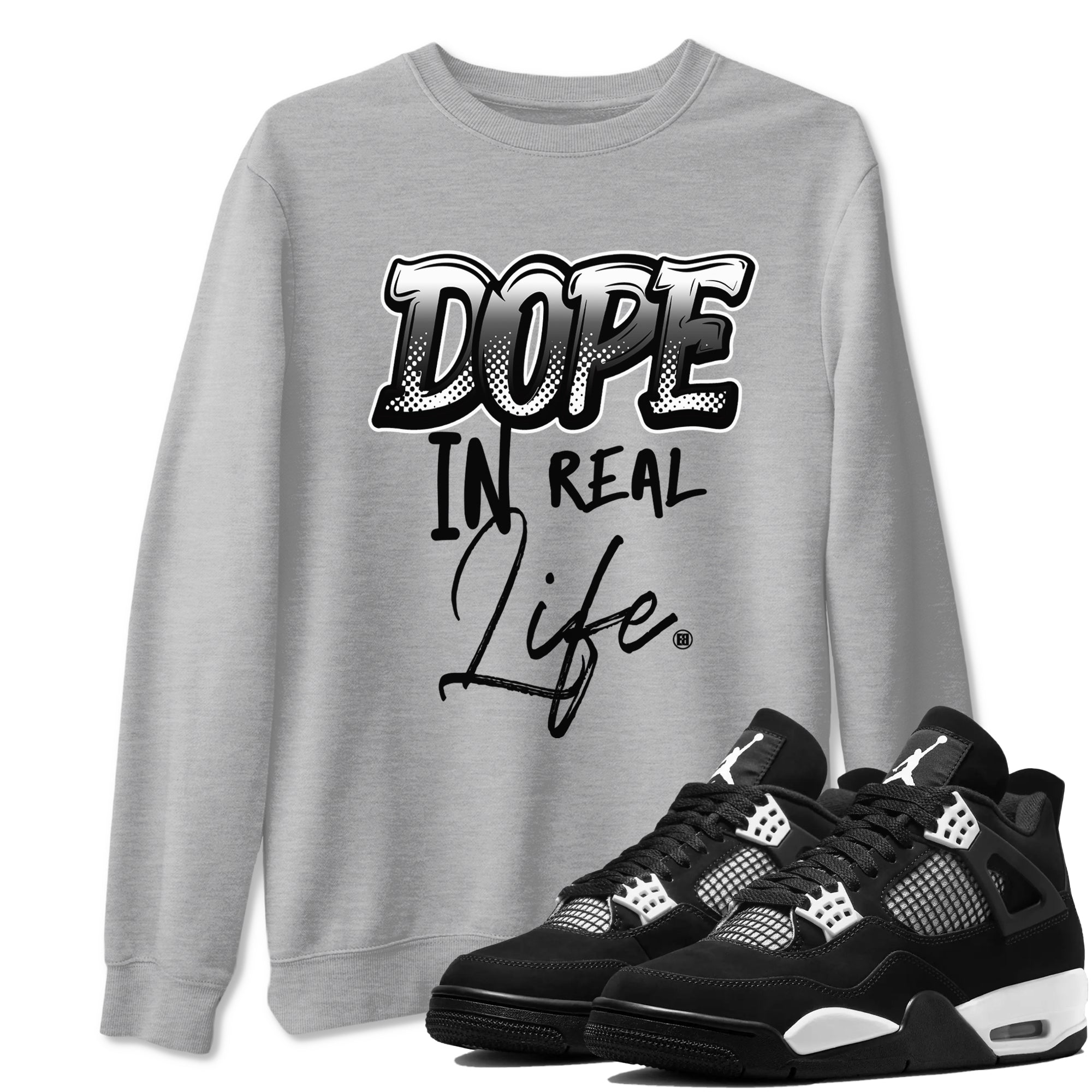 Dope In Real Life Sneaker Tees - Air Jordan 4 White Thunder