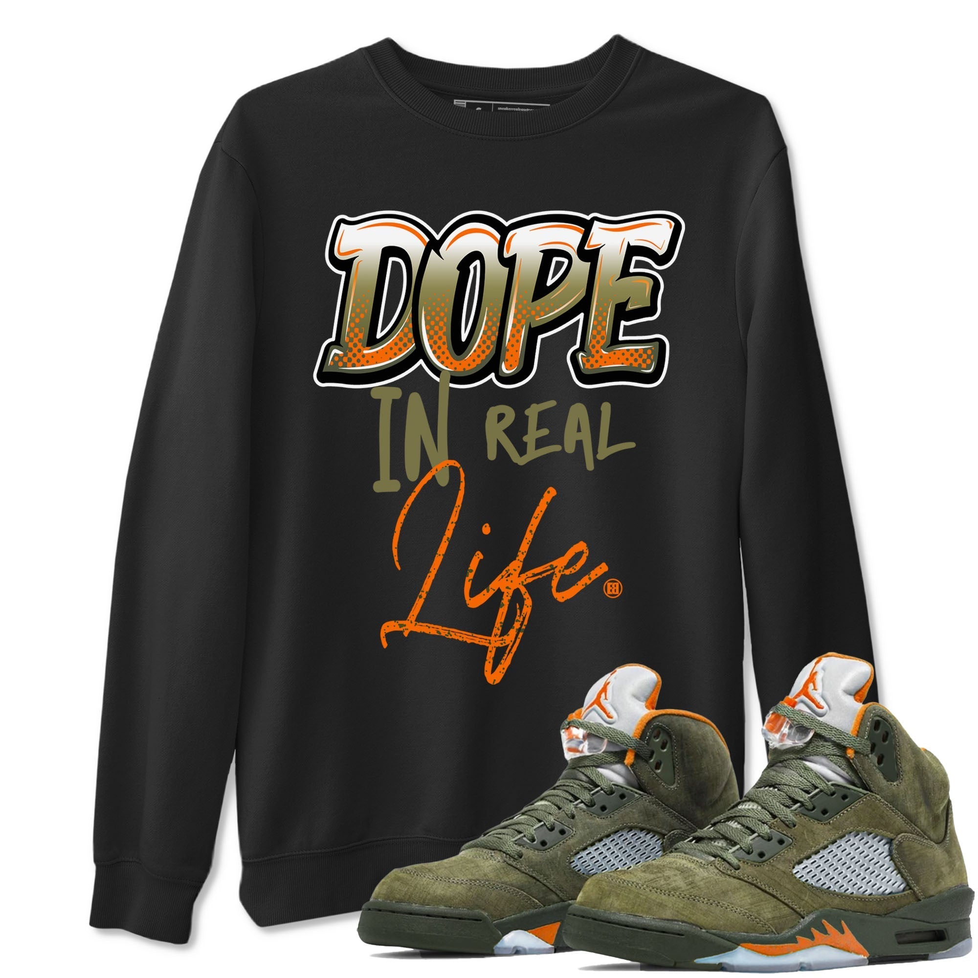 Dope In Real Life Sneaker Tees - Air Jordan 5 Olive