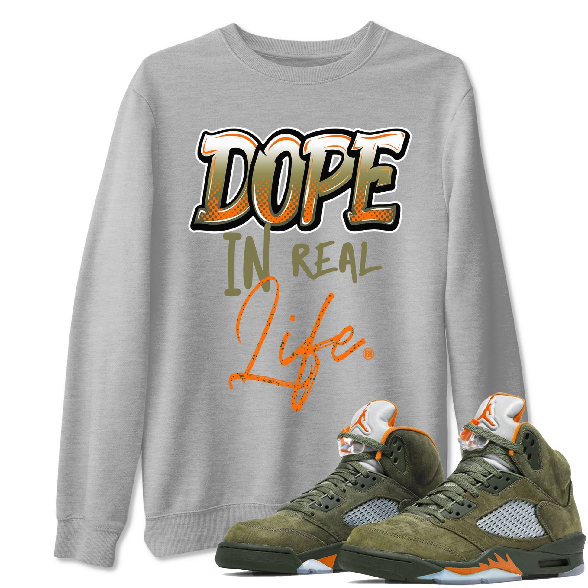 Dope In Real Life Sneaker Tees - Air Jordan 5 Olive