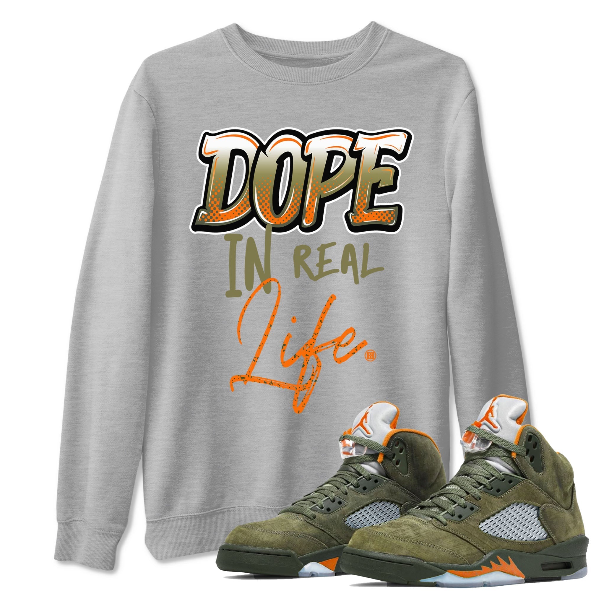 Dope In Real Life Sneaker Tees - Air Jordan 5 Olive