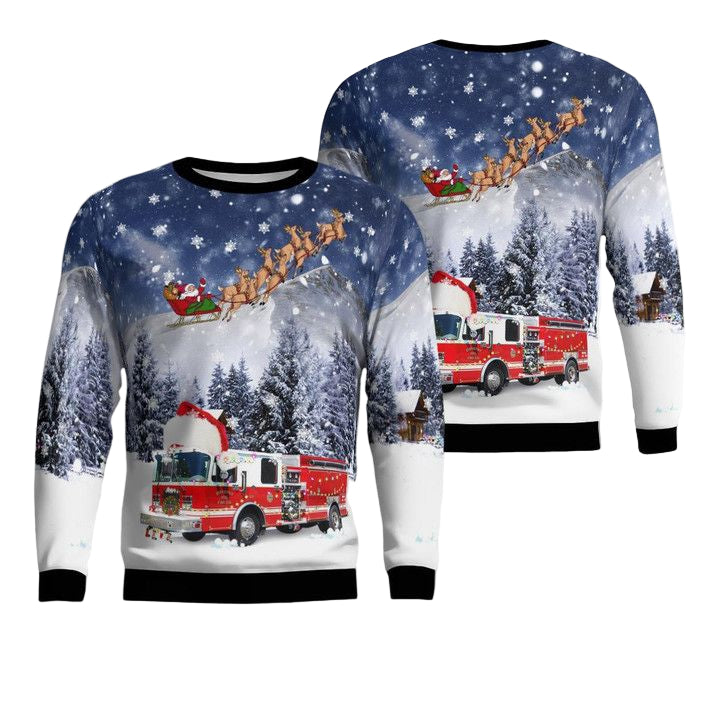 Dorothy Volunteer Fire Company Dorothy New Jersey Christmas AOP Sweater ? Usalast