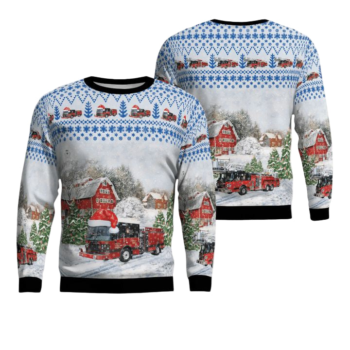 Downers Grove DuPage County Illinois Downers Grove Fire Department Christmas Sweater 3D ? LJ11 ? Usalast