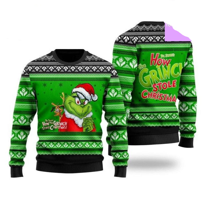 Dr Seuss How The Grinch Stole The Xmas 3d Ugly Christmas Sweater ? Usalast