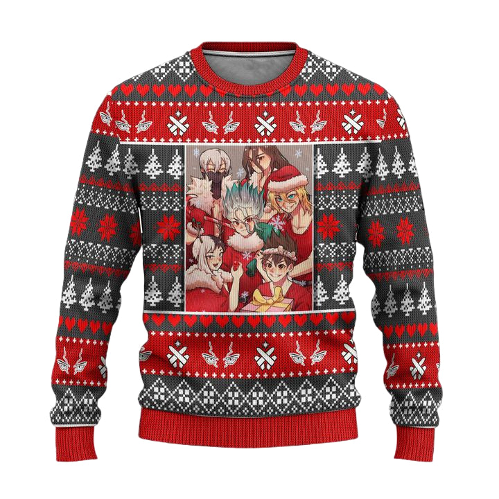 Dr Stone Anime Ugly Christmas Sweater Custom Xmas Gift ? Usalast