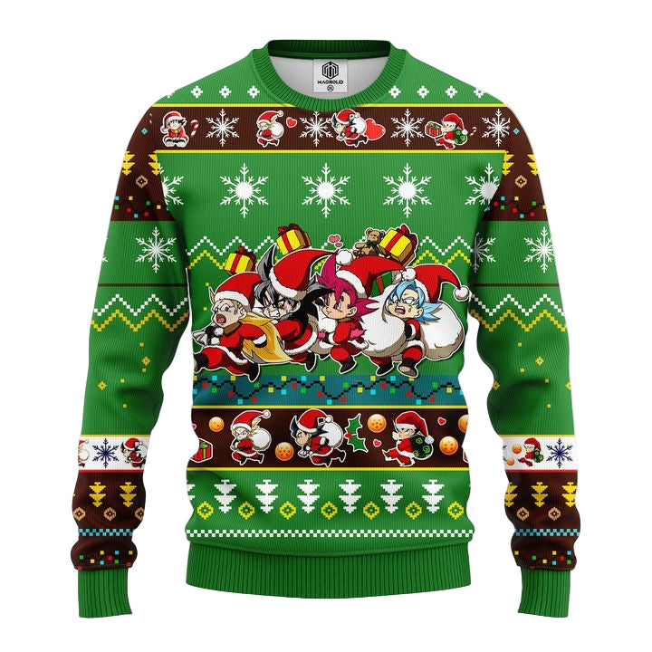 Dragon Ball Kid Ugly Christmas Sweater Brown Green 1 Amazing Gift Idea Thanksgiving Gift ? Usalast