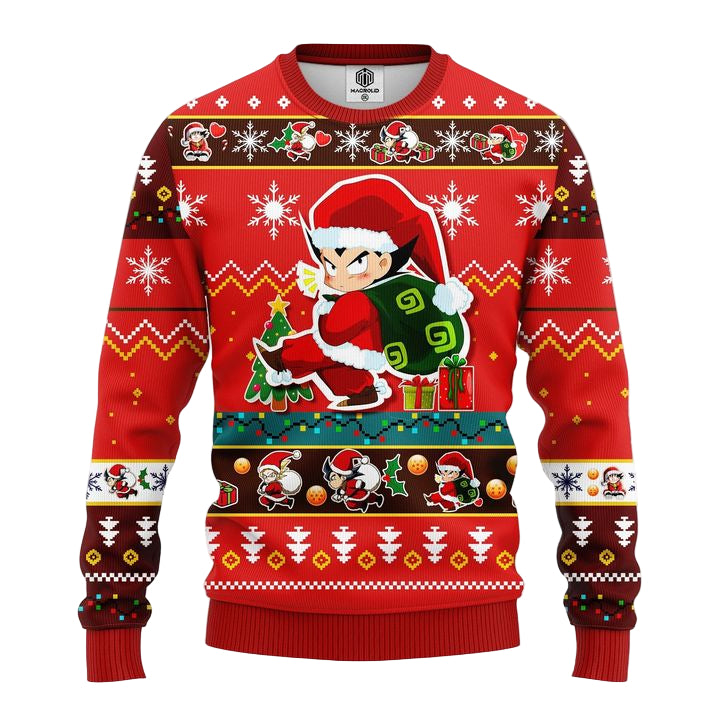 Dragon Ball Red Anime Ugly Christmas Sweater Red 1 Amazing Gift Idea Thanksgiving Gift ? Usalast