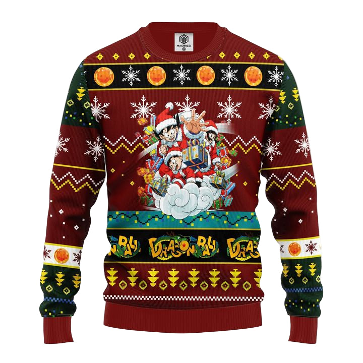 Dragon Ball Ugly Christmas Sweater Red Brown 1 Amazing Gift Idea Thanksgiving Gift ? Usalast