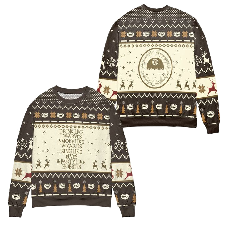 Drink Like Dwarves Smoke Like Wizards Ugly Christmas Sweater ? Usalast