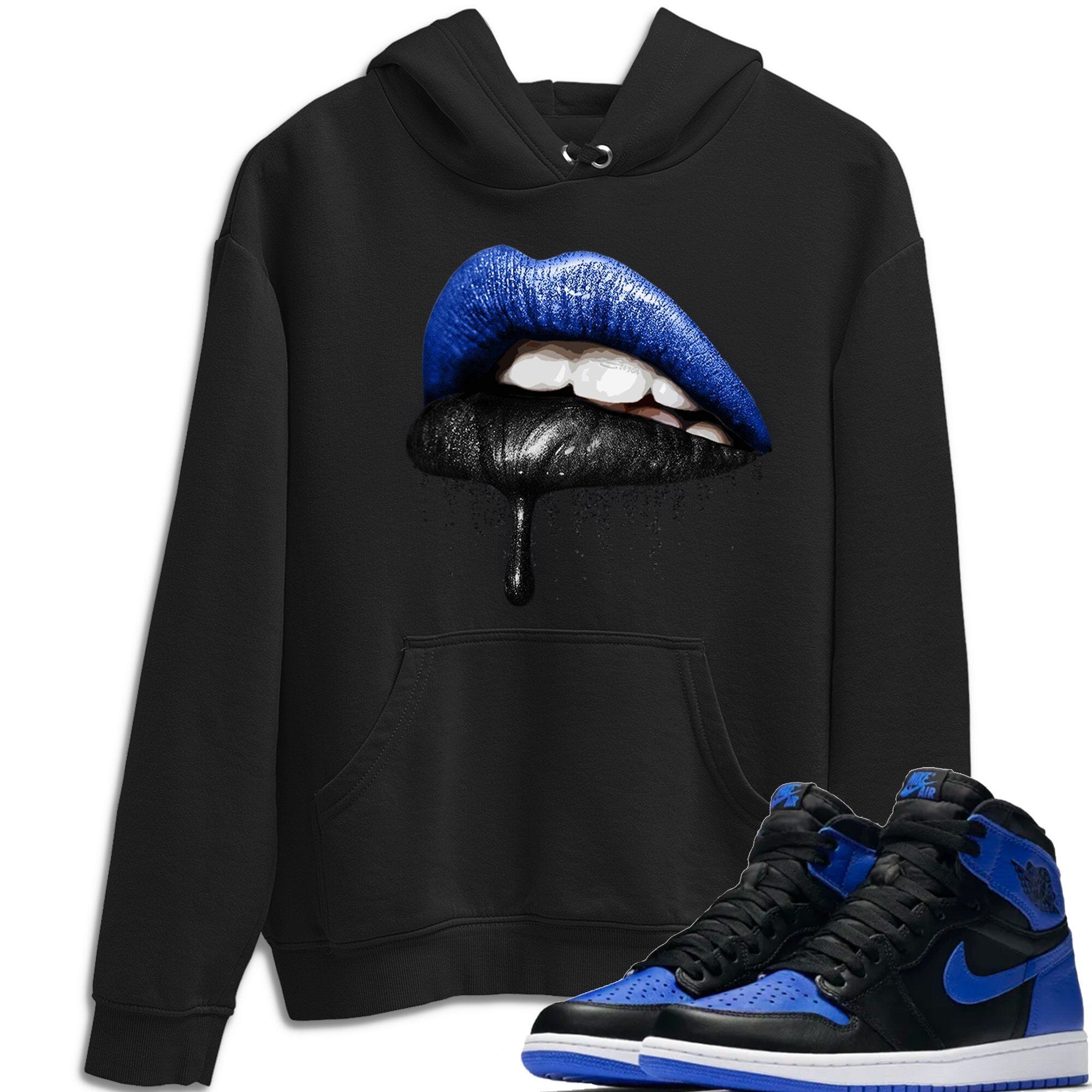 Dripping Lips Unisex Tops - Air Jordan 1 Royal Black