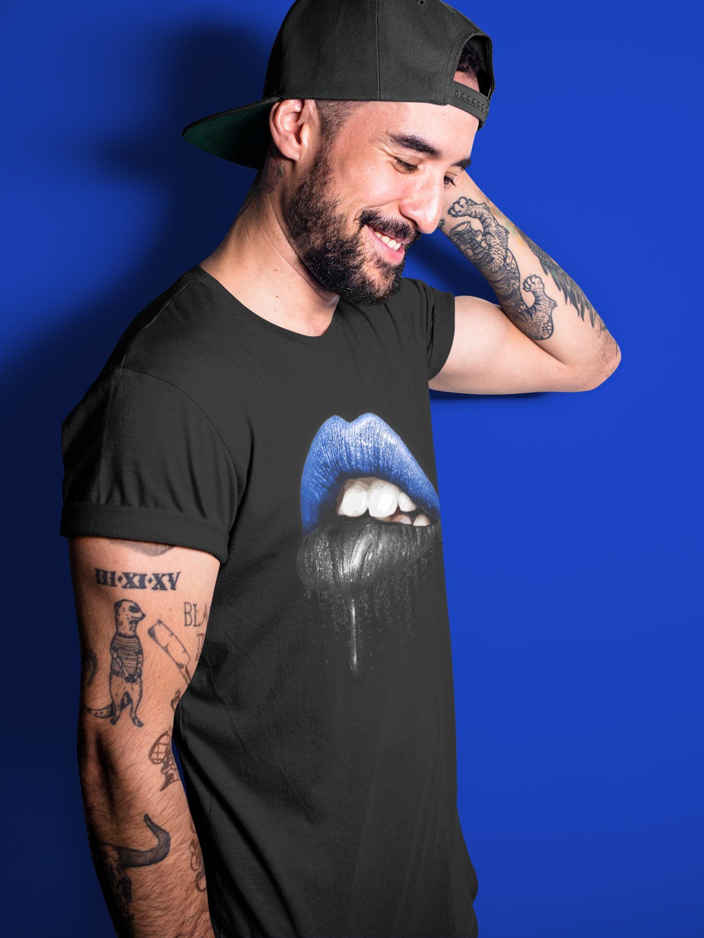Dripping Lips Unisex Tops - Air Jordan 1 Royal Black