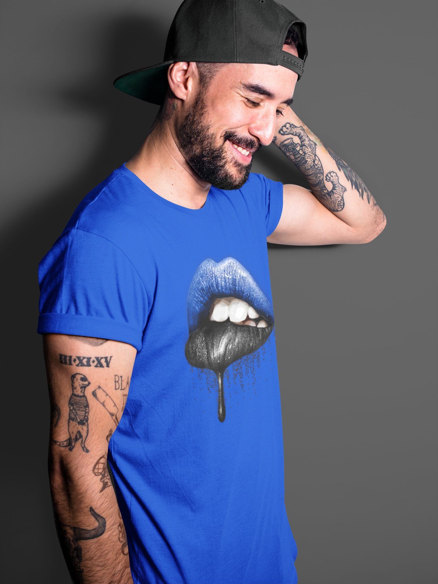 Dripping Lips Unisex Tops - Air Jordan 1 Royal Black