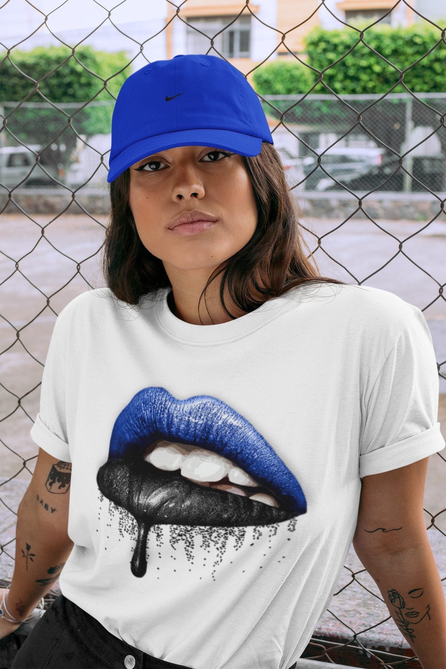 Dripping Lips Unisex Tops - Air Jordan 1 Royal Black