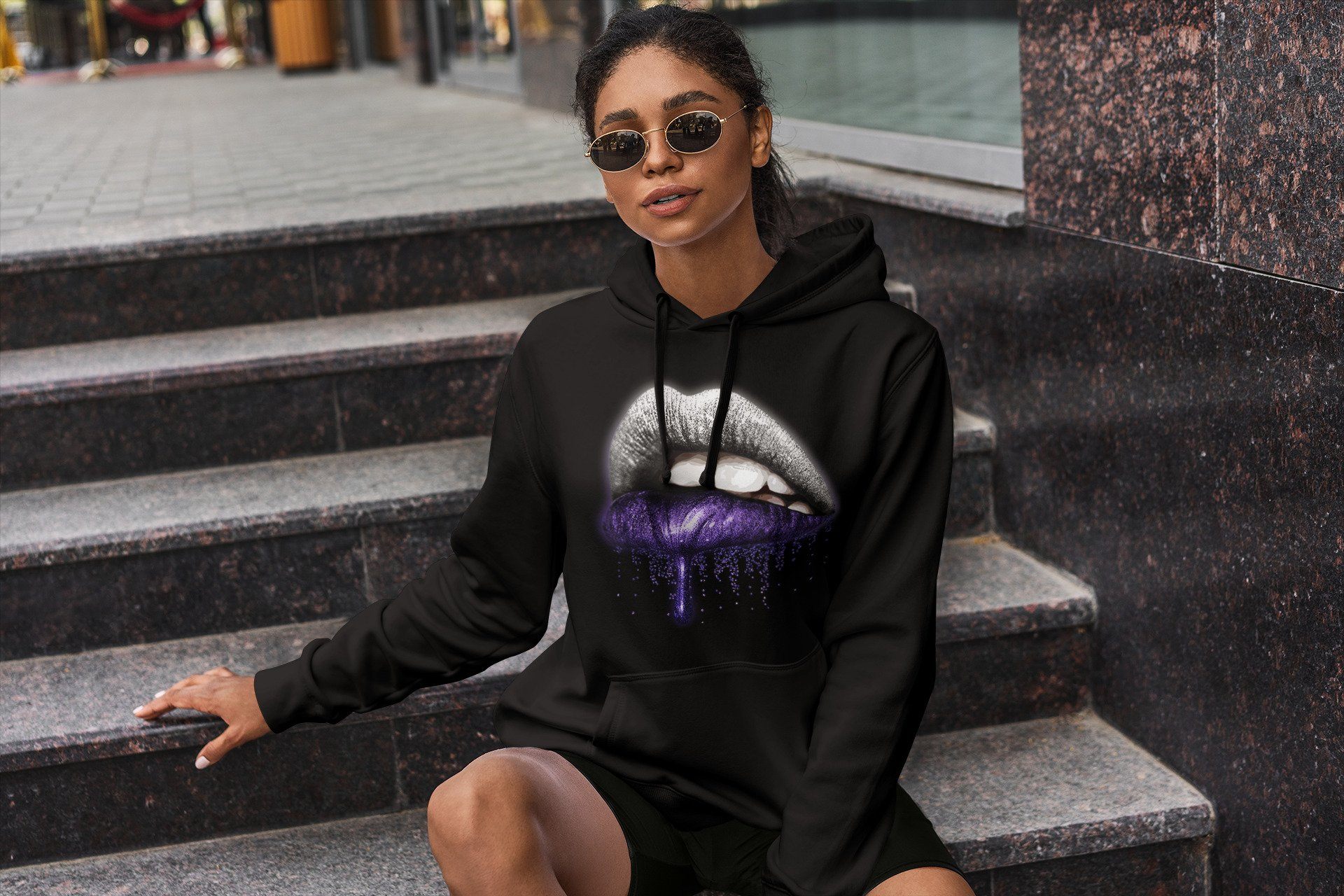 Dripping Lips Unisex Tops - Air Jordan 1 WMNS Court Purple