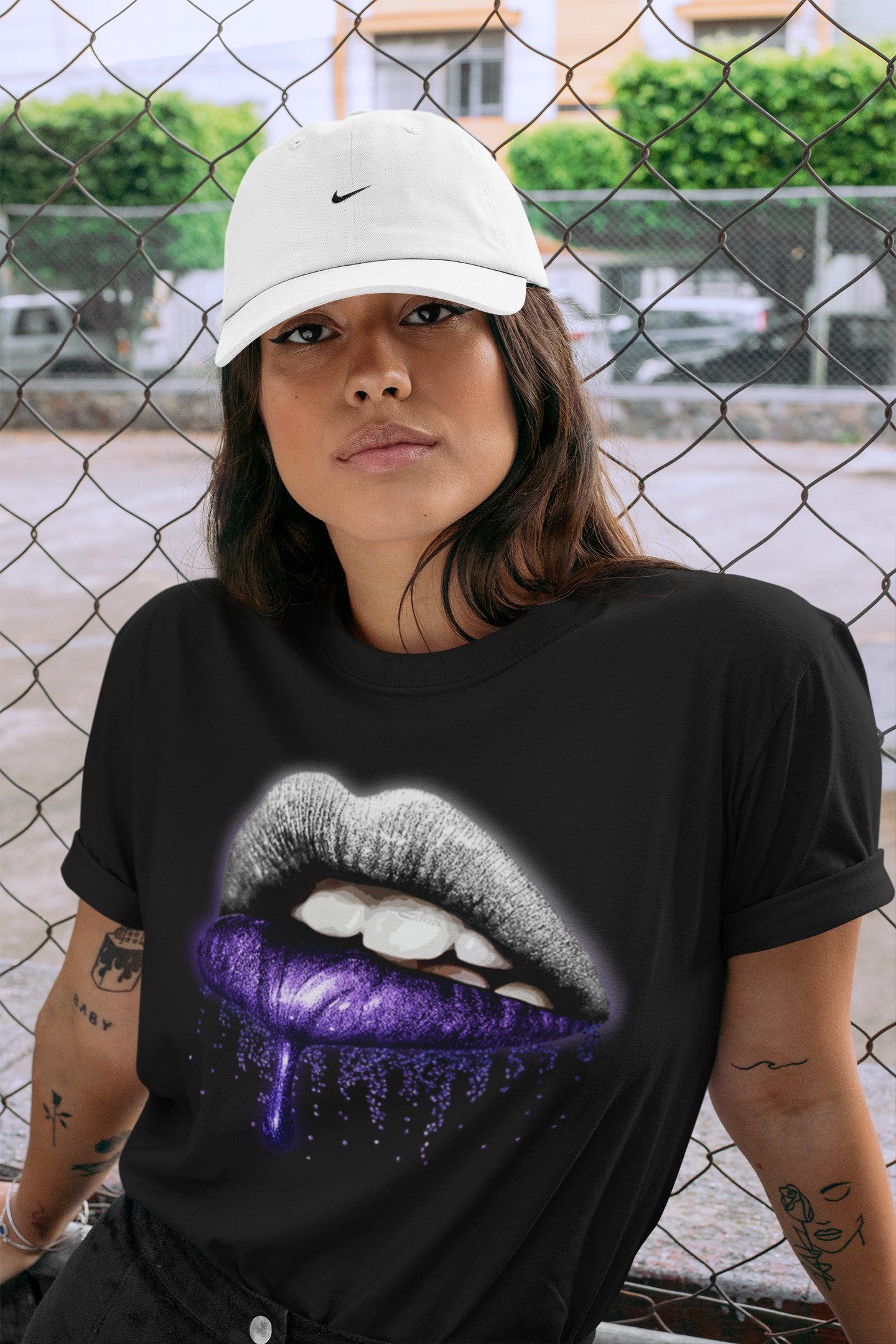Dripping Lips Unisex Tops - Air Jordan 1 WMNS Court Purple