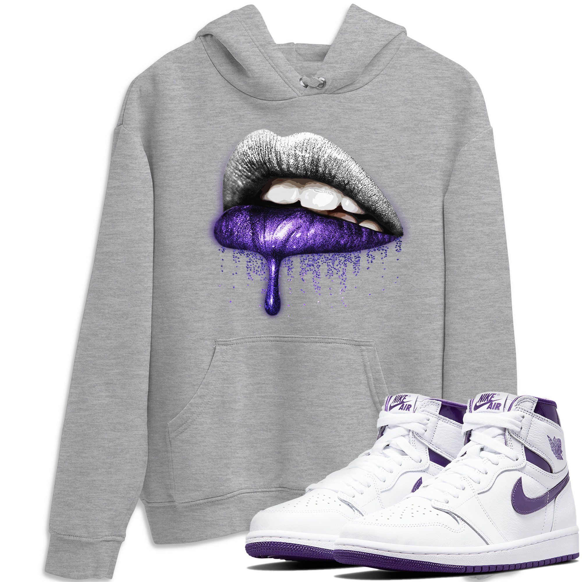 Dripping Lips Unisex Tops - Air Jordan 1 WMNS Court Purple