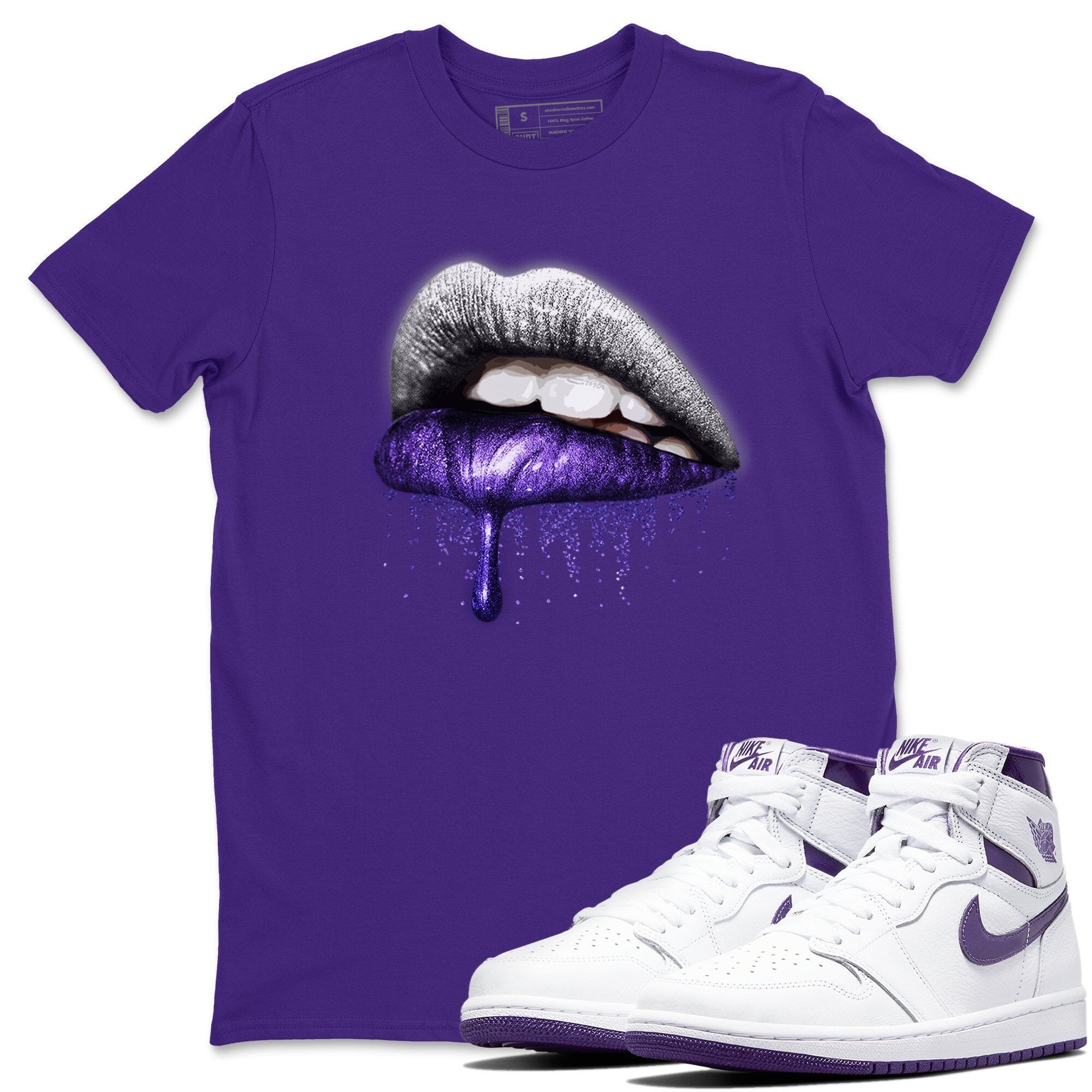 Dripping Lips Unisex Tops - Air Jordan 1 WMNS Court Purple