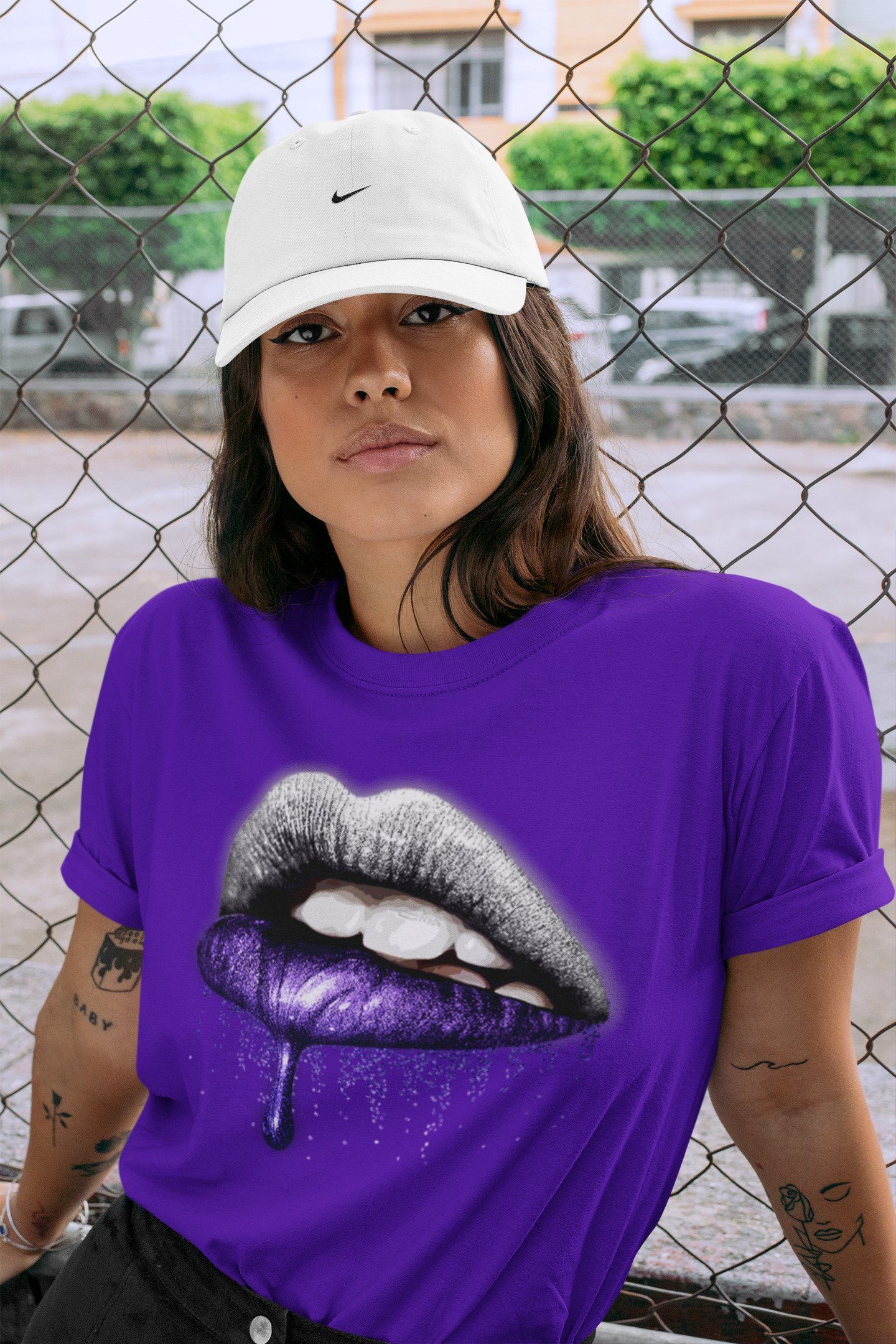 Dripping Lips Unisex Tops - Air Jordan 1 WMNS Court Purple