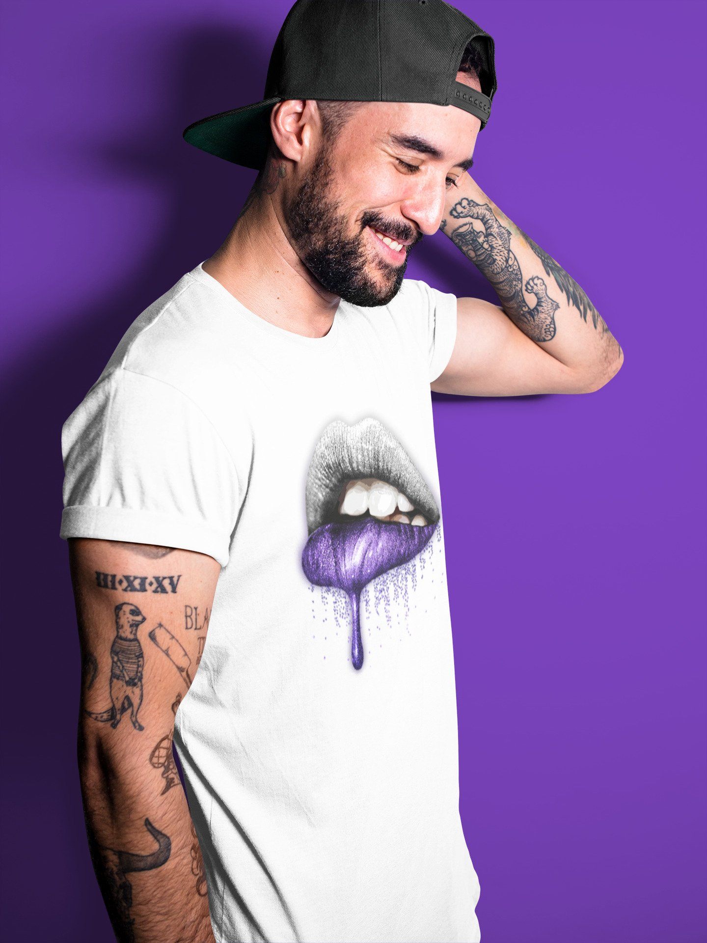 Dripping Lips Unisex Tops - Air Jordan 1 WMNS Court Purple