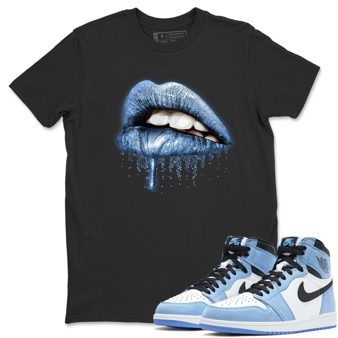 Dripping Lips Unisex Tops - Air Jordan 1 University Blue