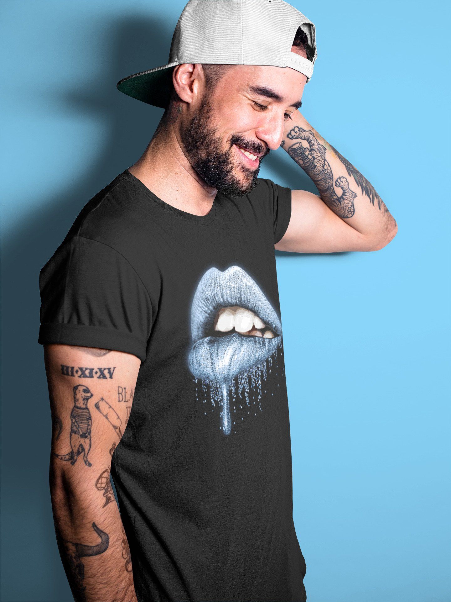 Dripping Lips Unisex Tops - Air Jordan 1 University Blue