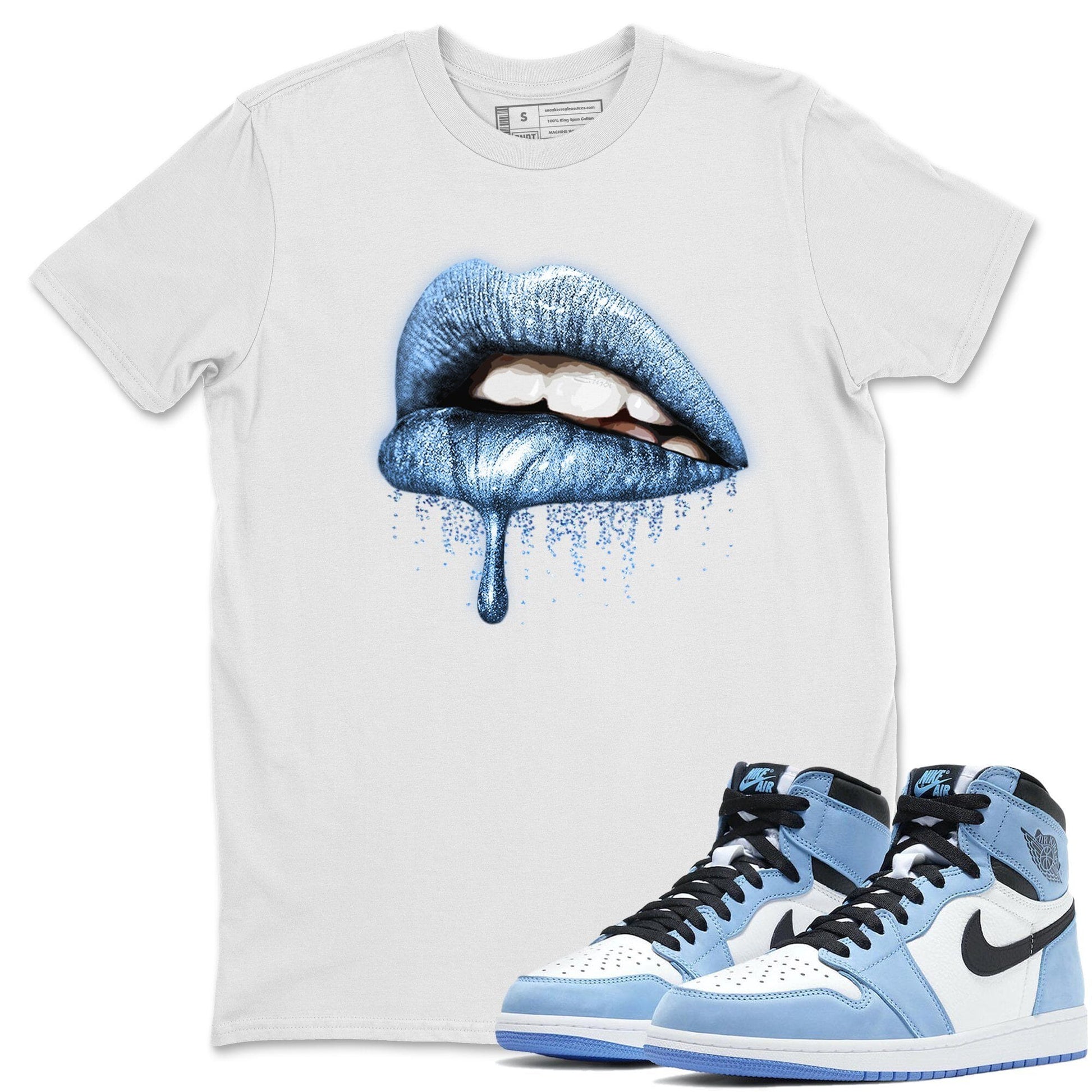 Dripping Lips Unisex Tops - Air Jordan 1 University Blue