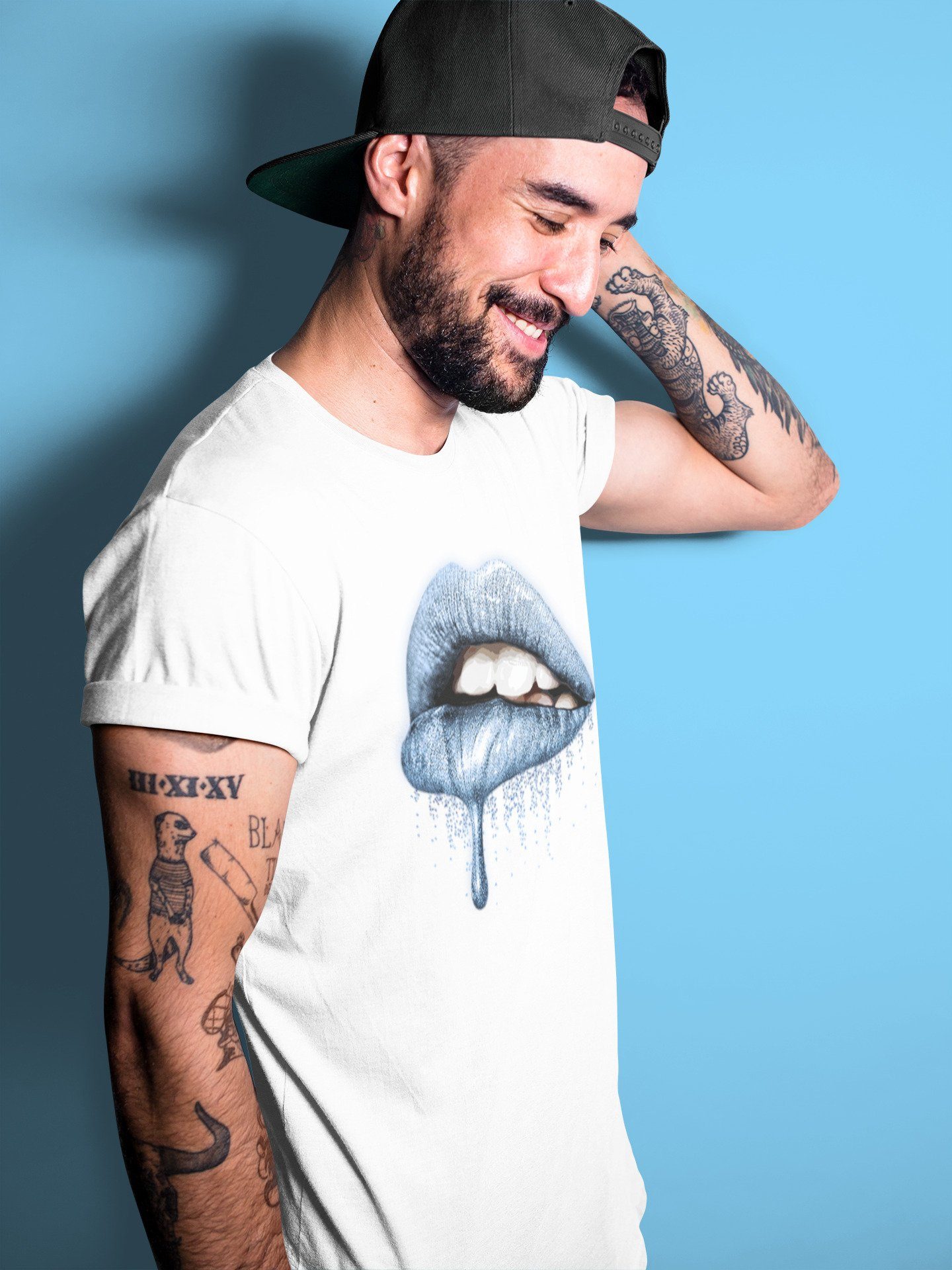 Dripping Lips Unisex Tops - Air Jordan 1 University Blue