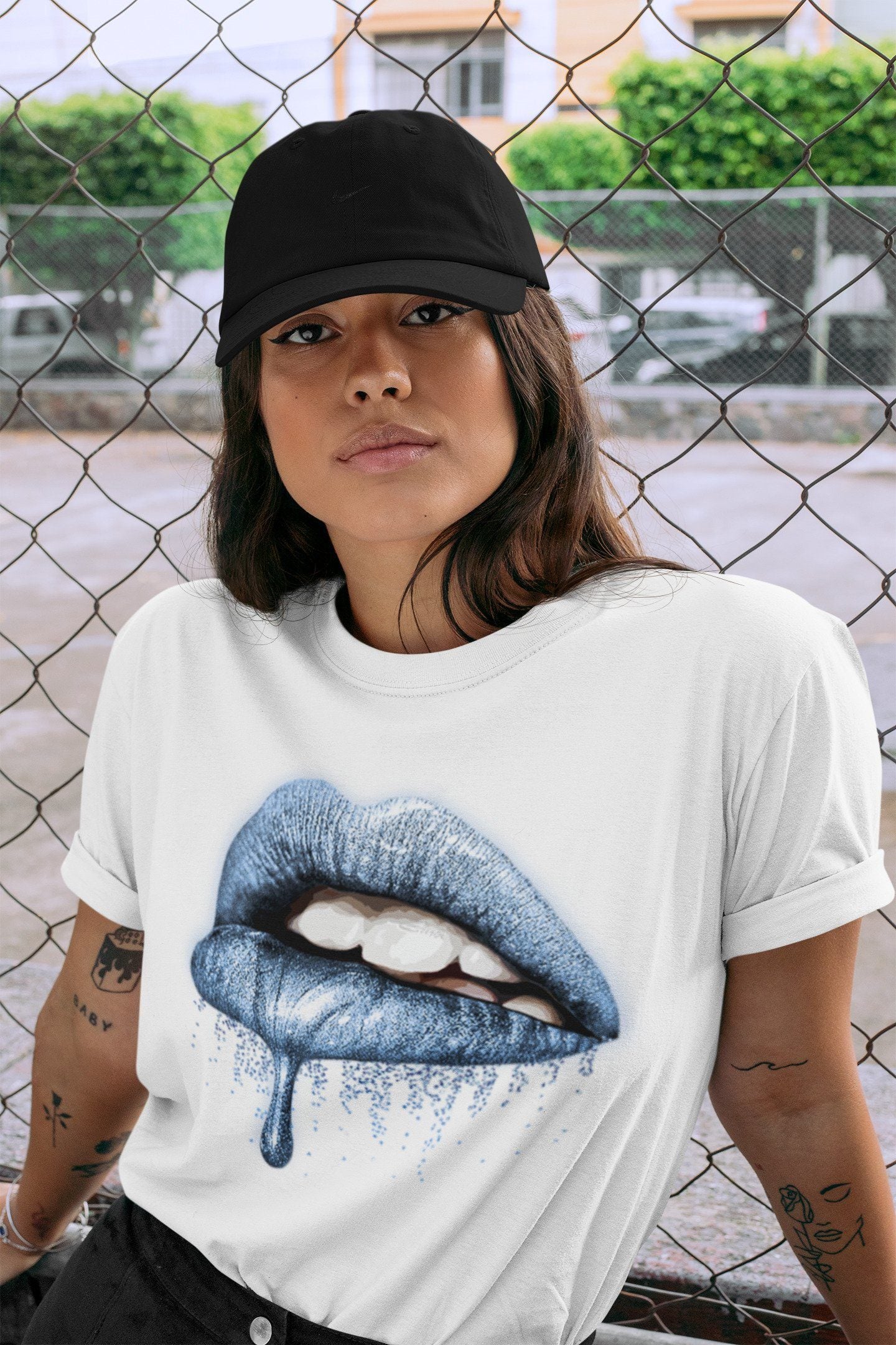 Dripping Lips Unisex Tops - Air Jordan 1 University Blue