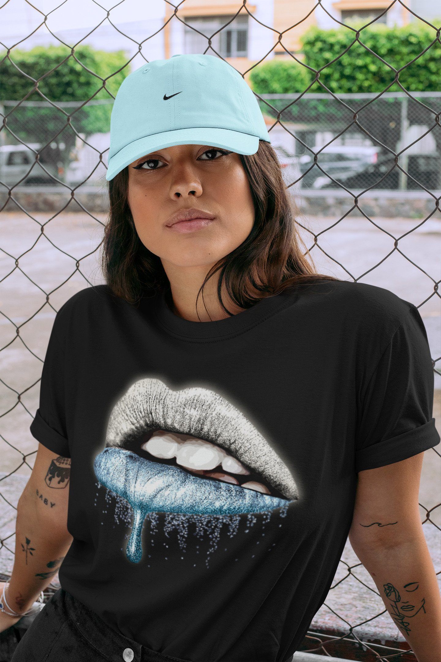 Dripping Lips Unisex Tops - Yeezy 350 Mono Ice