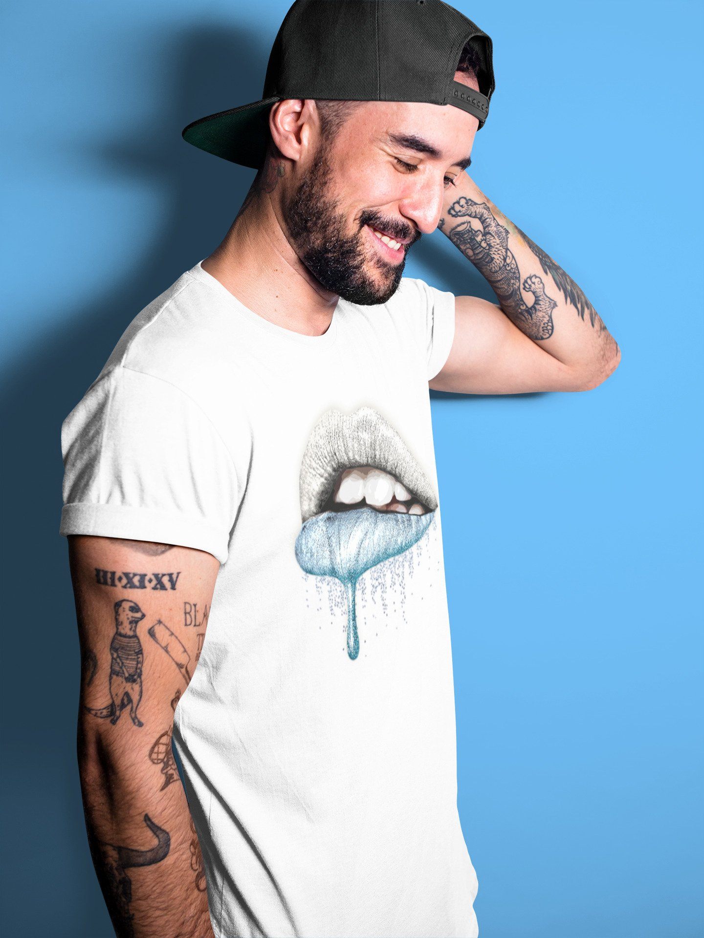 Dripping Lips Unisex Tops - Yeezy 350 Mono Ice