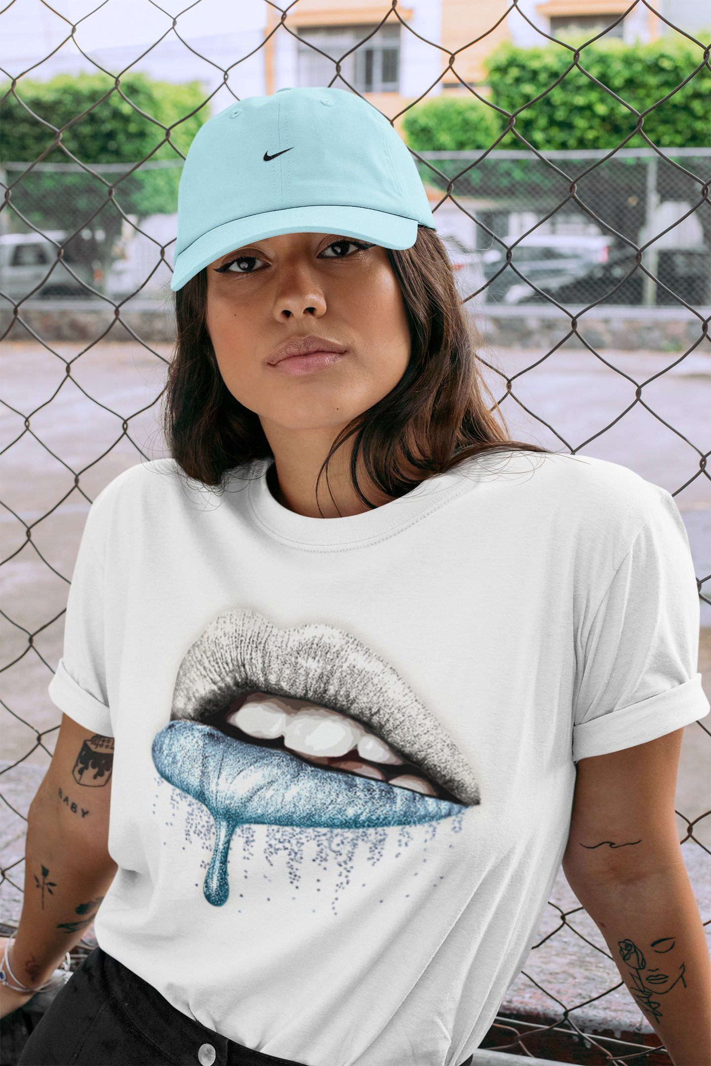 Dripping Lips Unisex Tops - Yeezy 350 Mono Ice