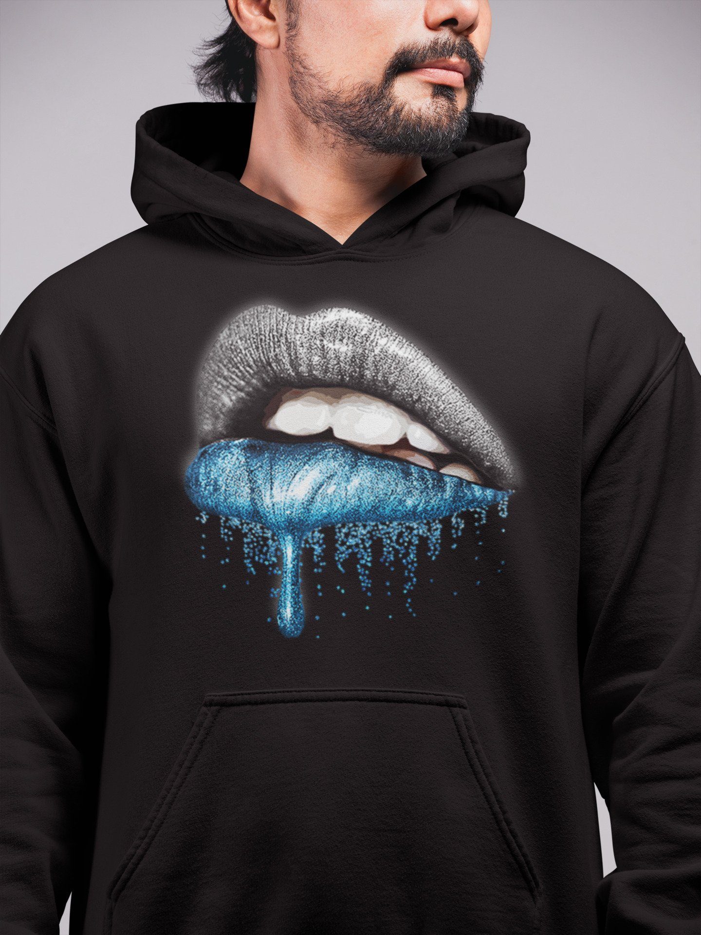 Dripping Lips Unisex Tops - Yeezy 700 Bright Cyan