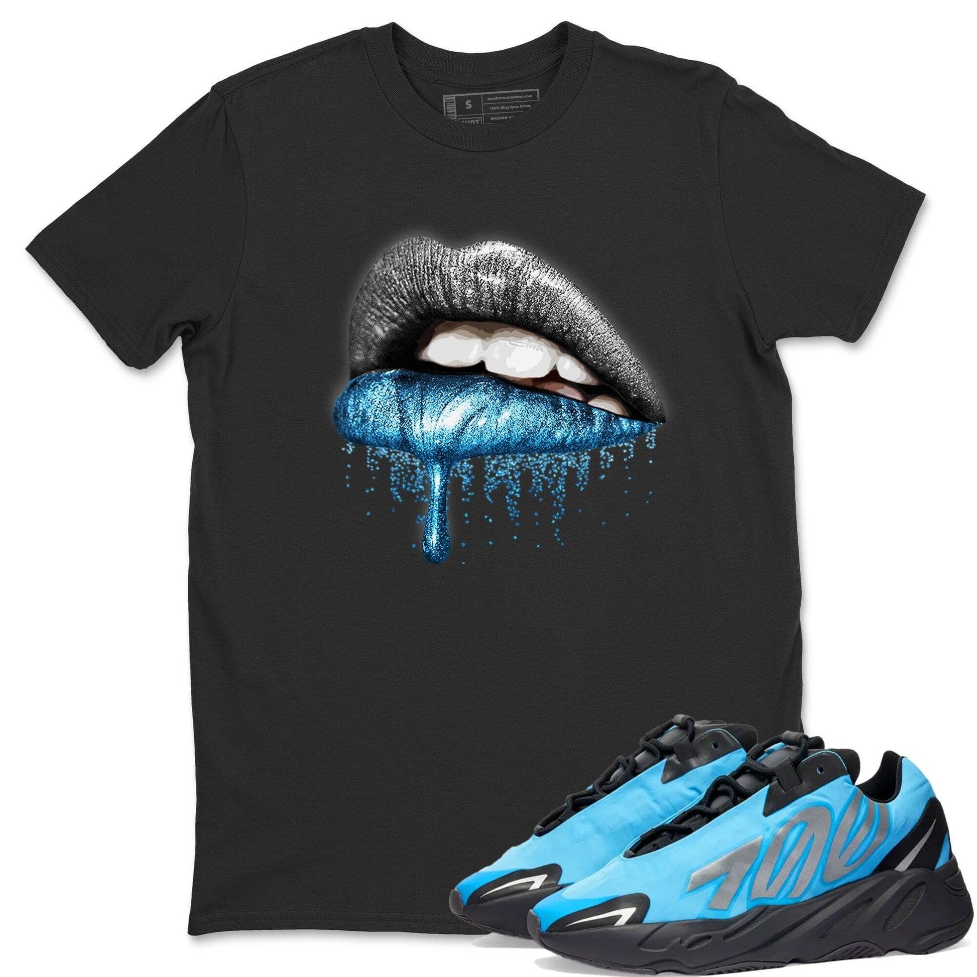 Dripping Lips Unisex Tops - Yeezy 700 Bright Cyan