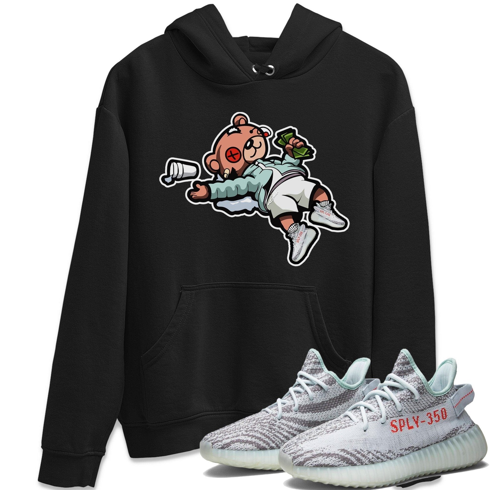 Drunk Teddy Bear Unisex Tops - Yeezy 350 Blue Tint