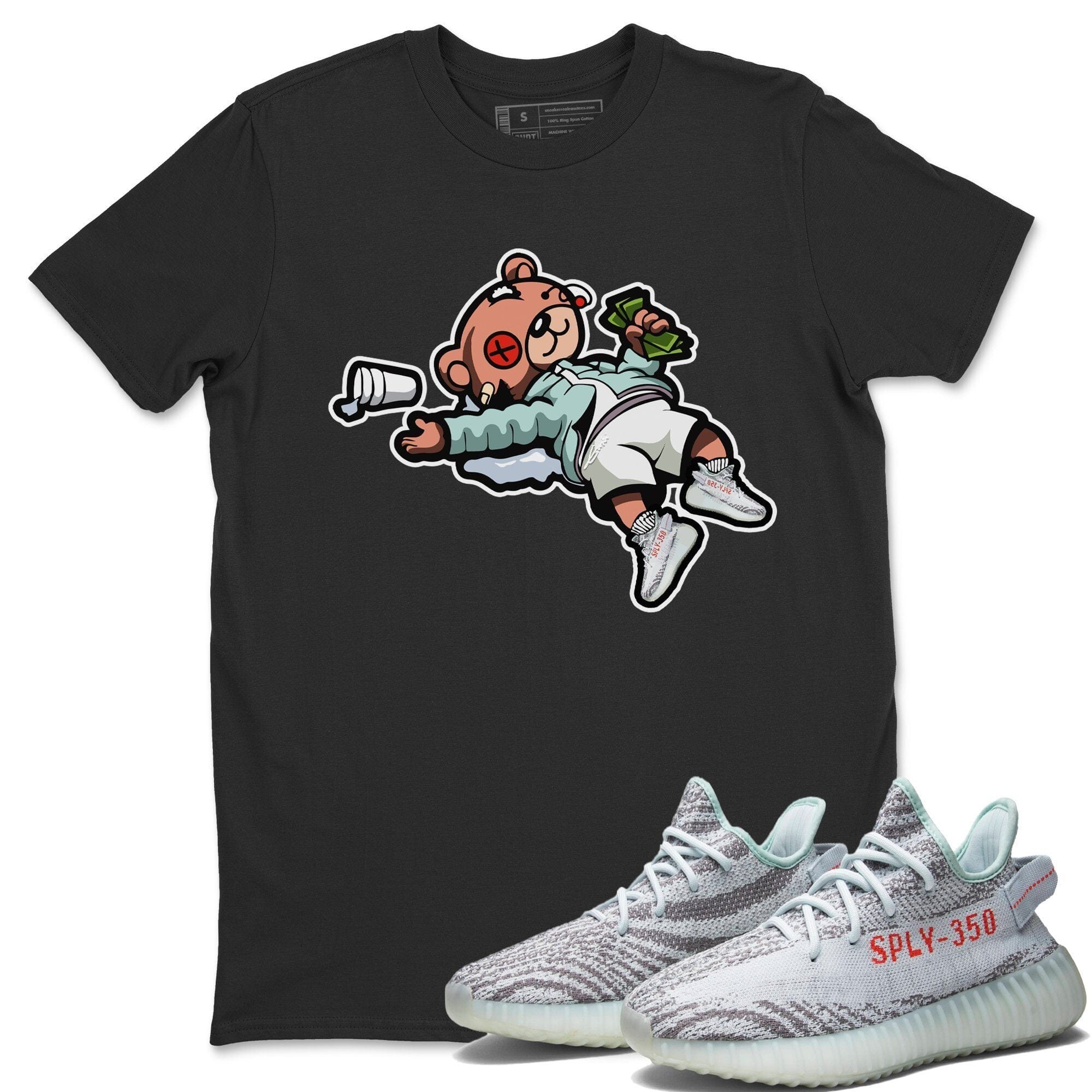 Drunk Teddy Bear Unisex Tops - Yeezy 350 Blue Tint