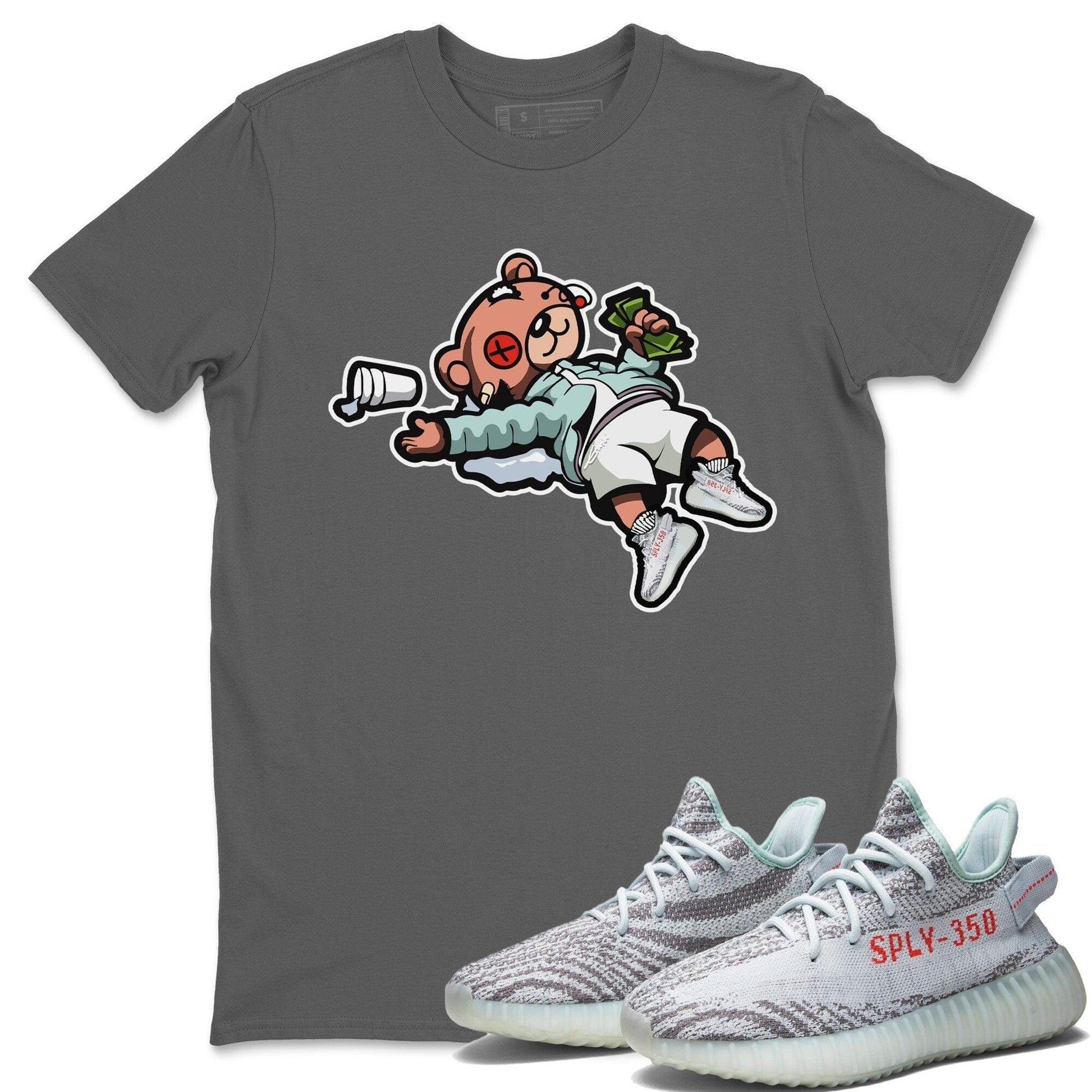 Drunk Teddy Bear Unisex Tops - Yeezy 350 Blue Tint