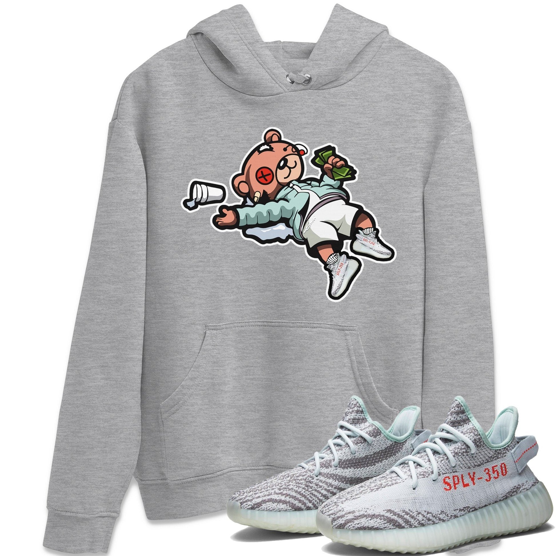 Drunk Teddy Bear Unisex Tops - Yeezy 350 Blue Tint