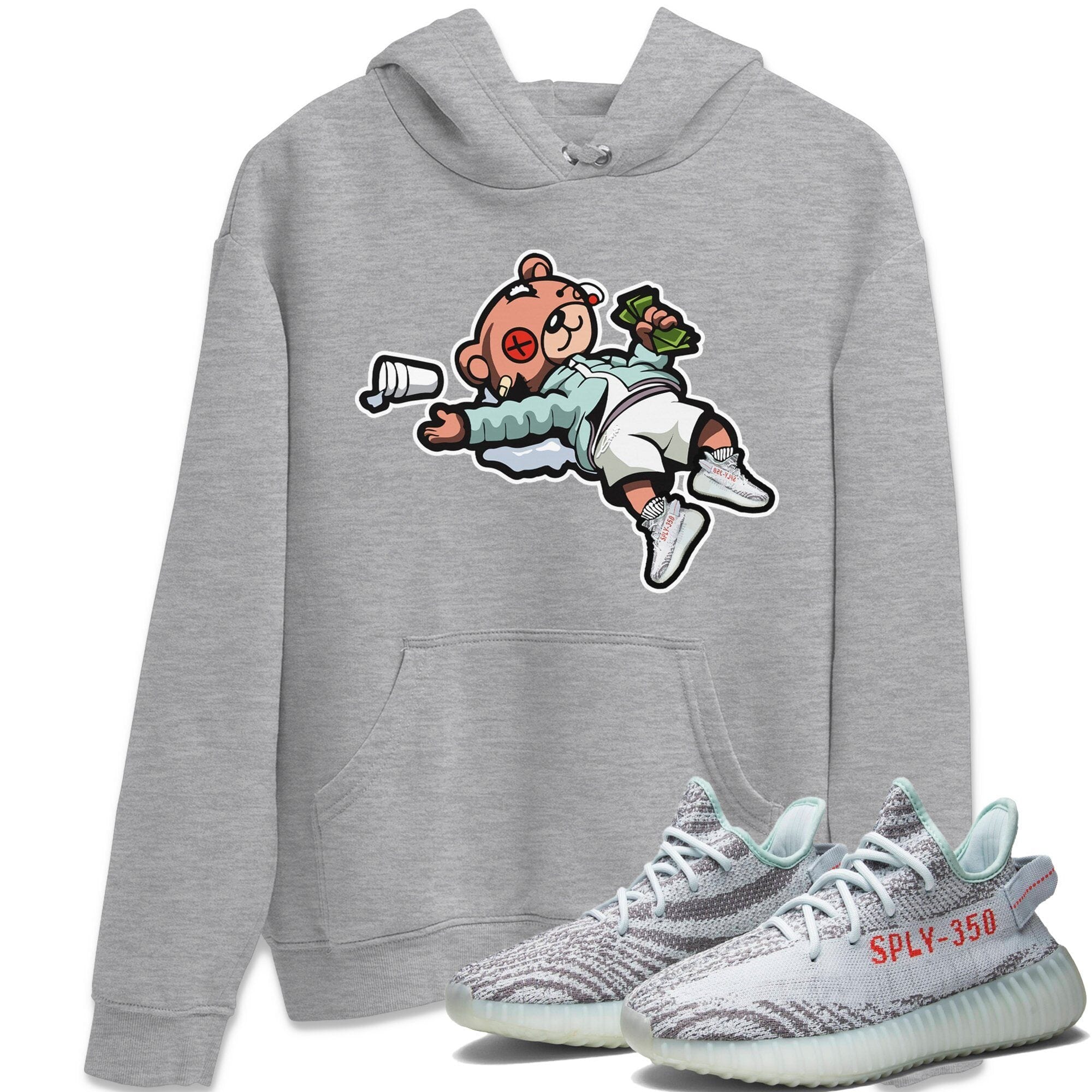 Drunk Teddy Bear Unisex Tops - Yeezy 350 Blue Tint