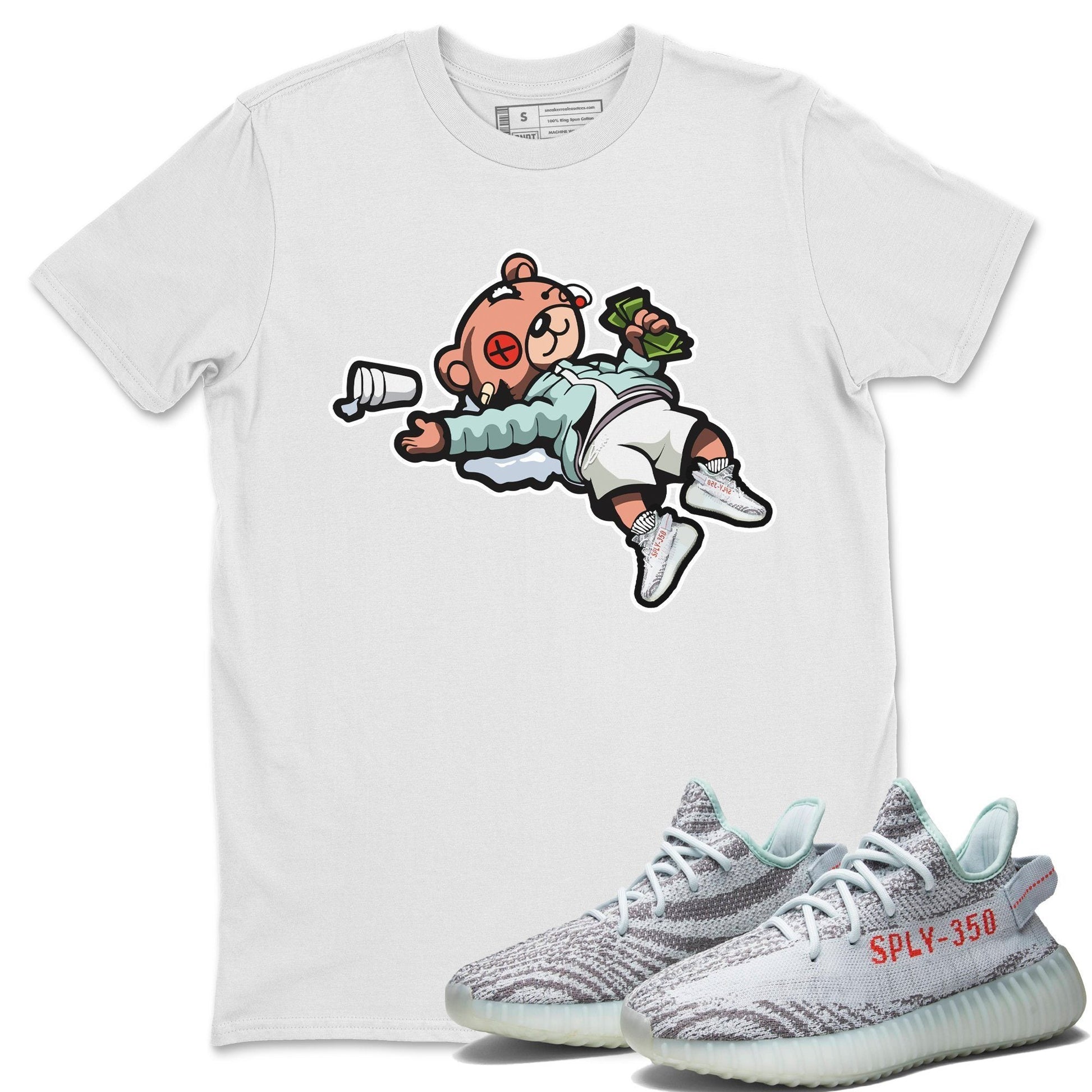 Drunk Teddy Bear Unisex Tops - Yeezy 350 Blue Tint