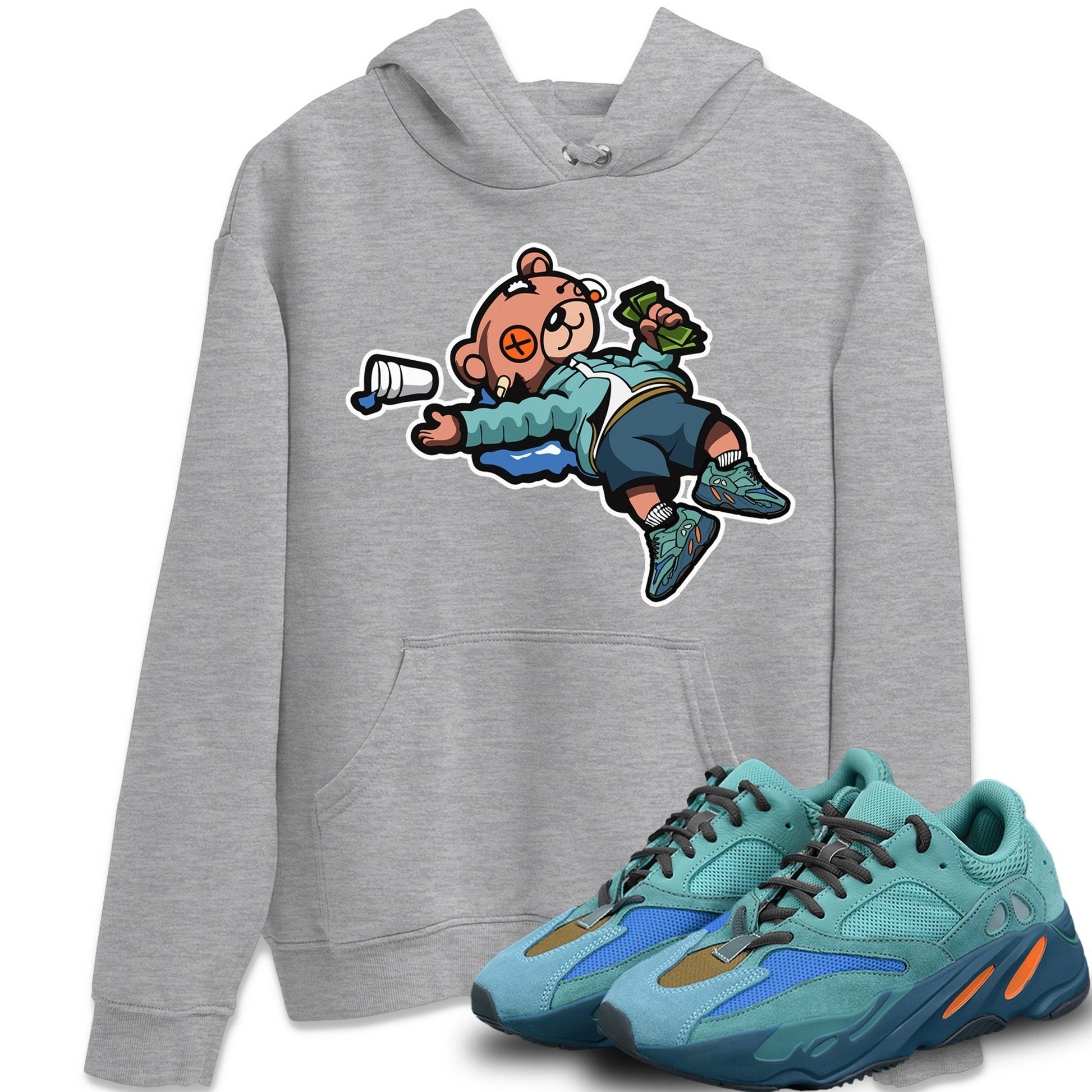 Drunk Teddy Bear Unisex Tops - Yeezy 700 Faded Azure