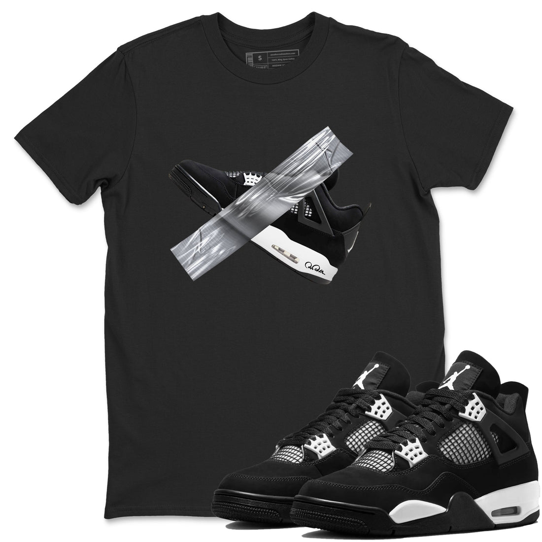 Duct Tape Sneaker Tees - Air Jordan 4 White Thunder