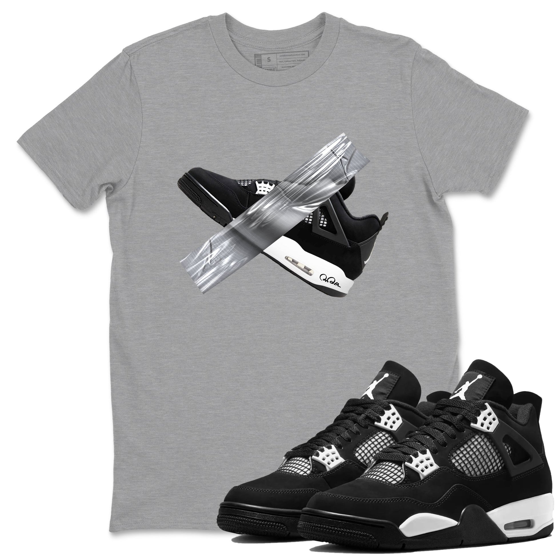 Duct Tape Sneaker Tees - Air Jordan 4 White Thunder