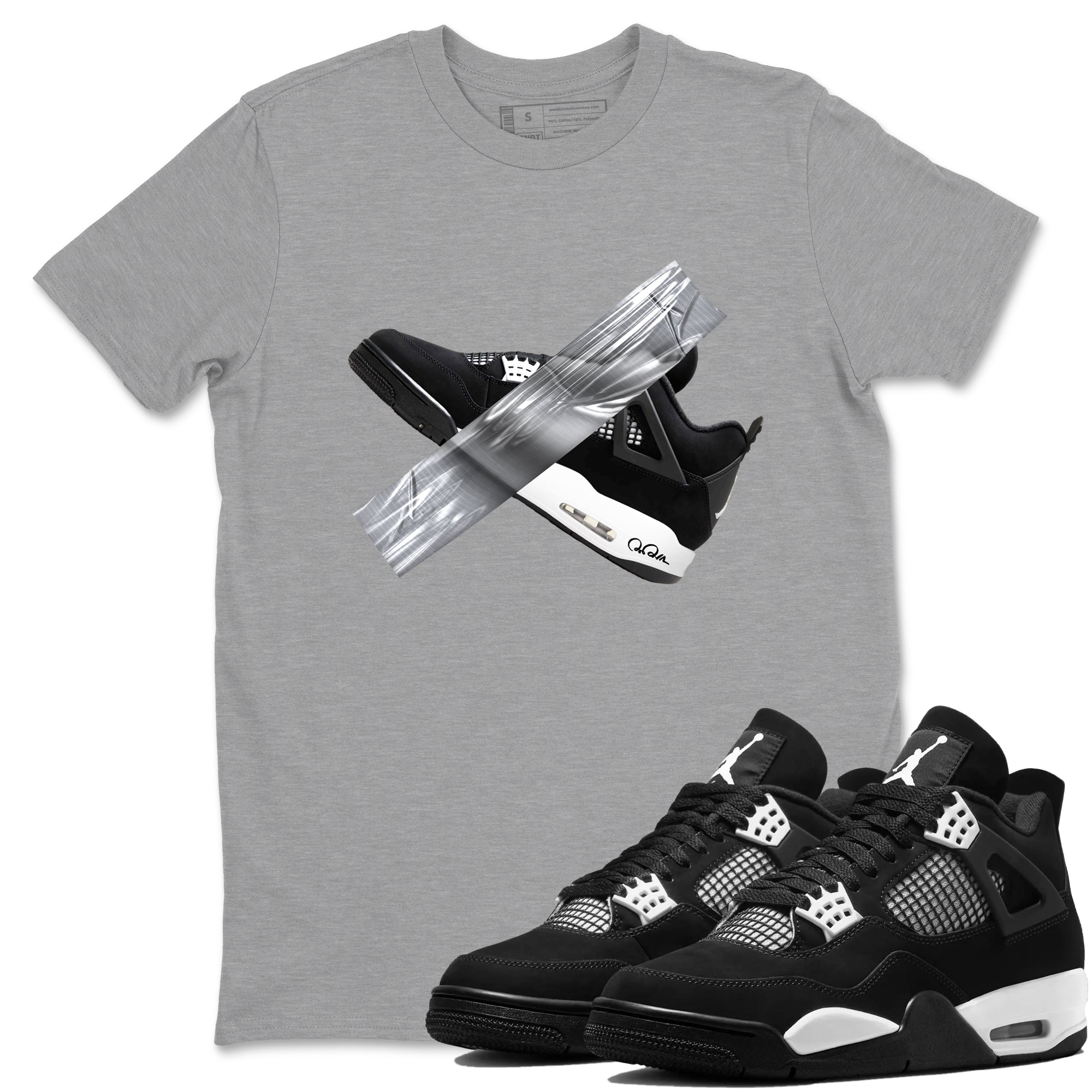 Duct Tape Sneaker Tees - Air Jordan 4 White Thunder