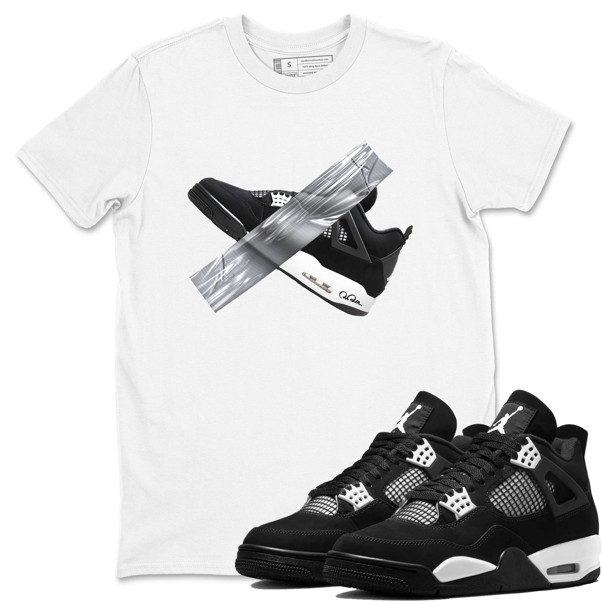 Duct Tape Sneaker Tees - Air Jordan 4 White Thunder
