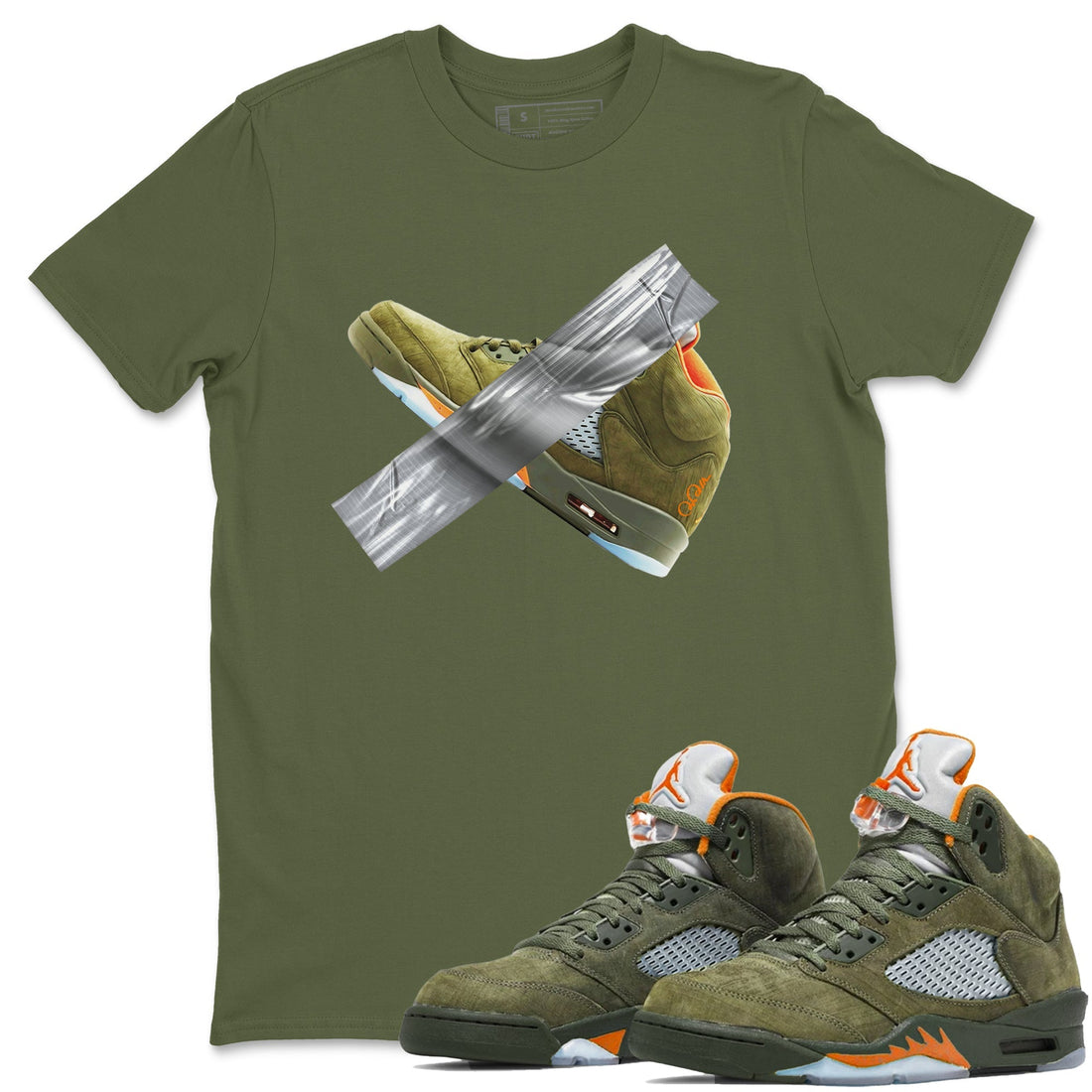 Duct Tape Sneaker Tees - Air Jordan 5 Olive