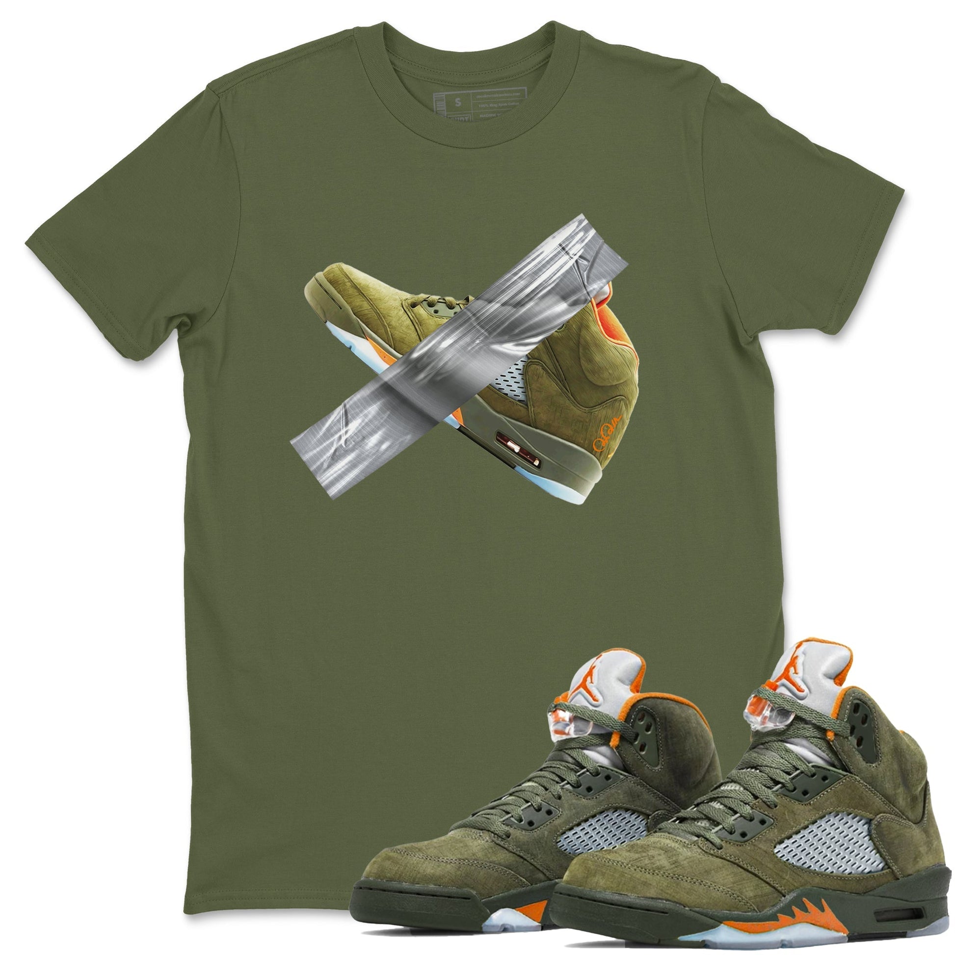 Duct Tape Sneaker Tees - Air Jordan 5 Olive
