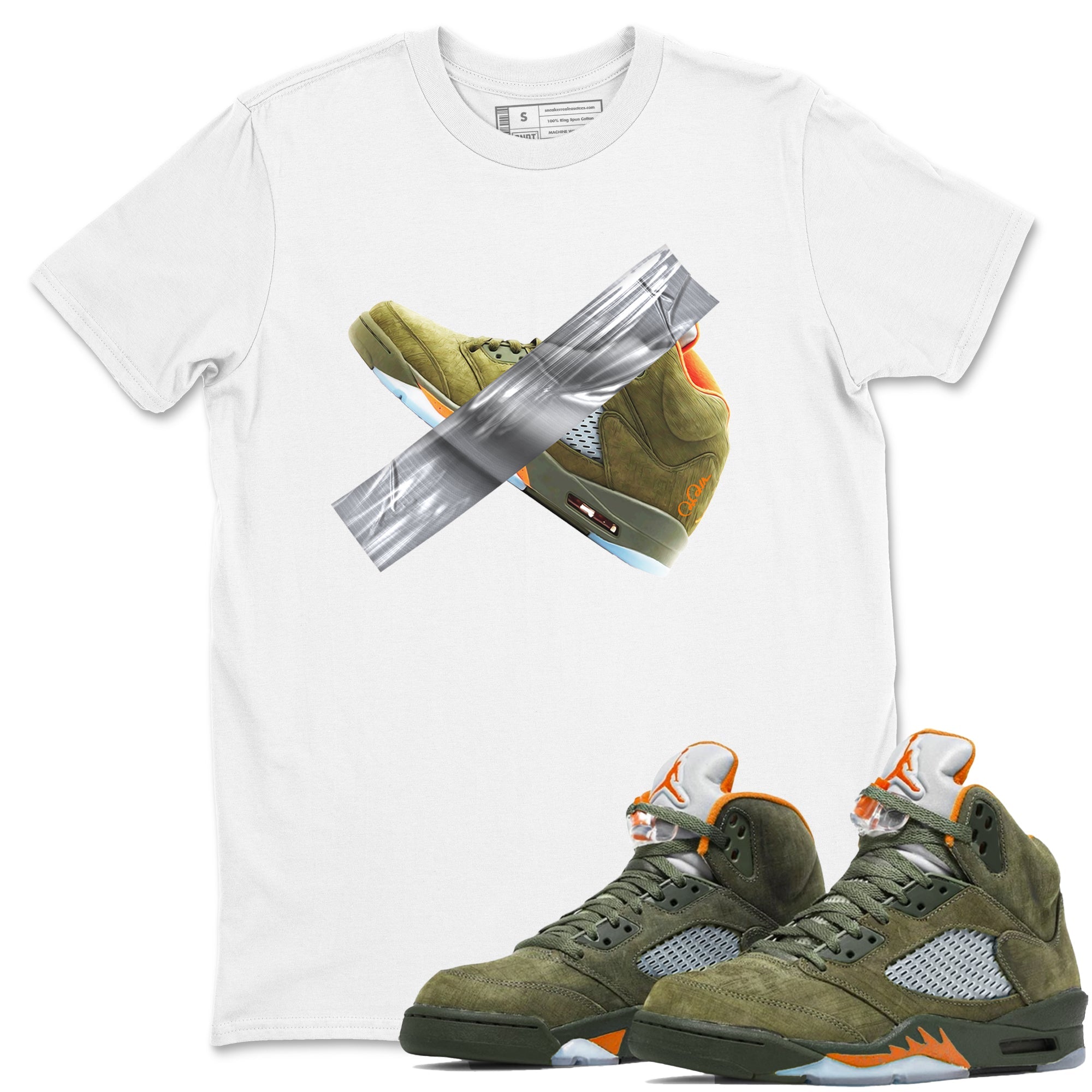 Duct Tape Sneaker Tees - Air Jordan 5 Olive