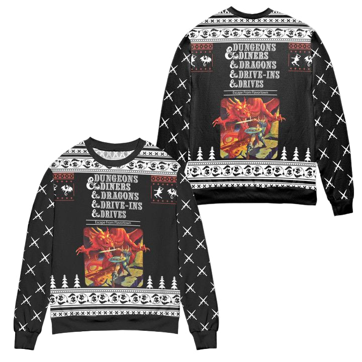 Dungeons Diners Dragons Drive-Ins Drives Ugly Christmas Sweater ? Usalast